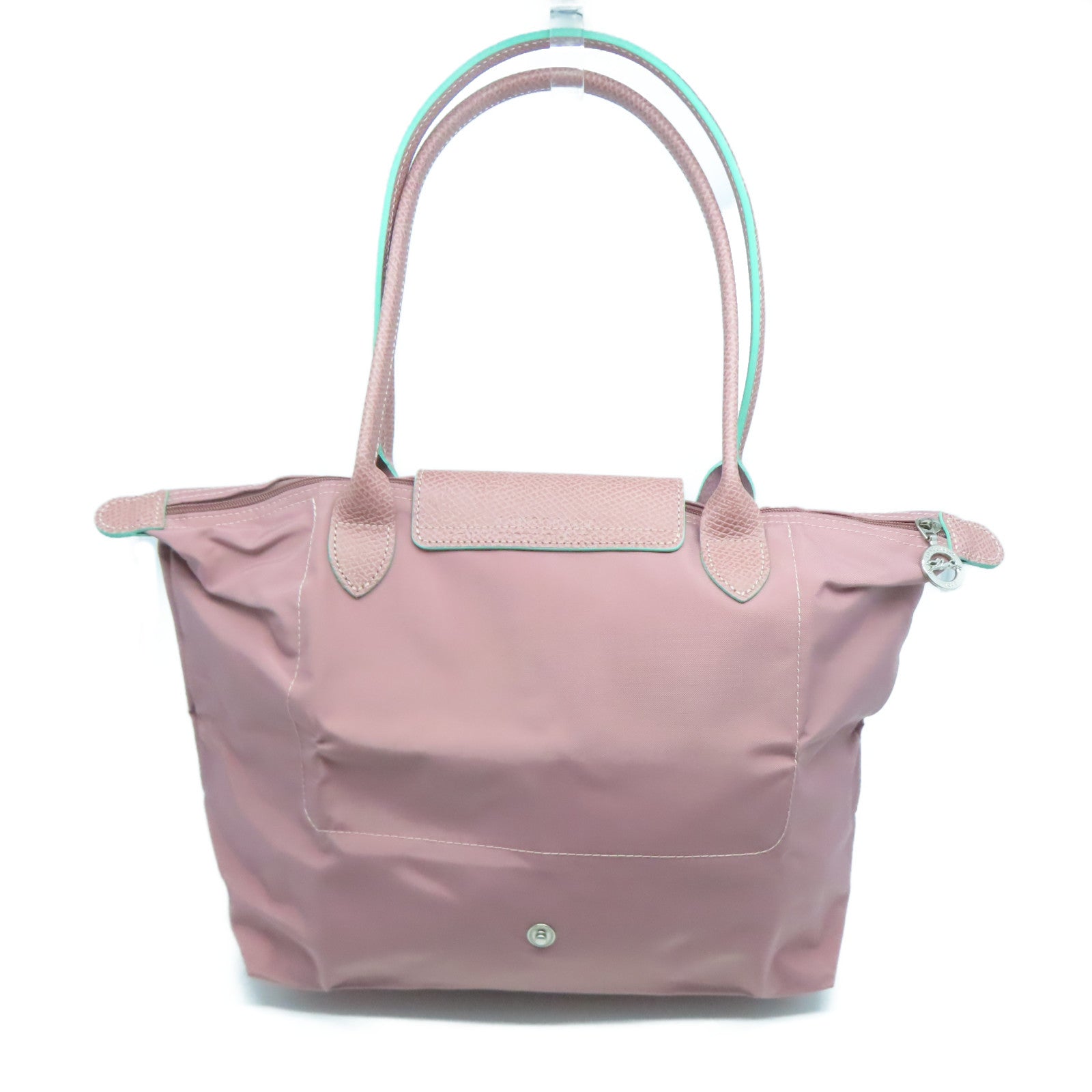 Longchamp 尼龍Tote Bag銀扣肩背袋粉紅色