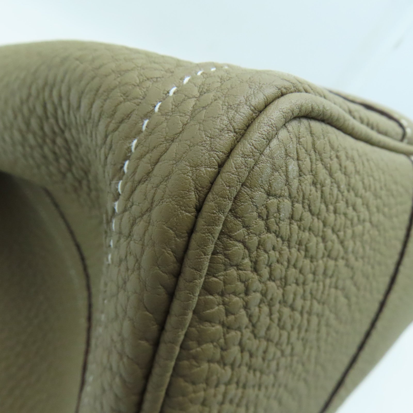HERMES Taurillon Clemence皮革GardenParty PM银扣手挽袋大象灰