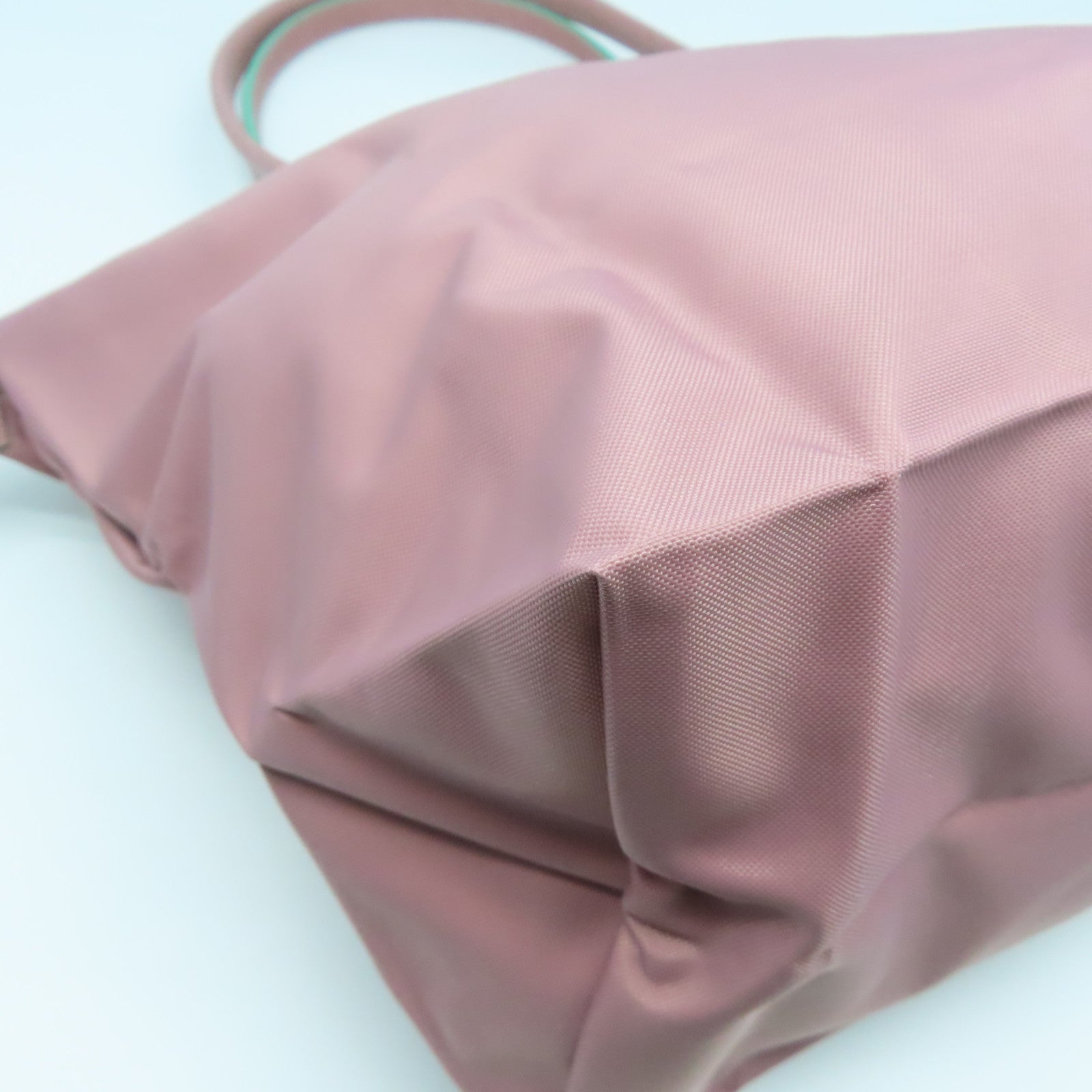 Longchamp 尼龍Tote Bag銀扣肩背袋粉紅色