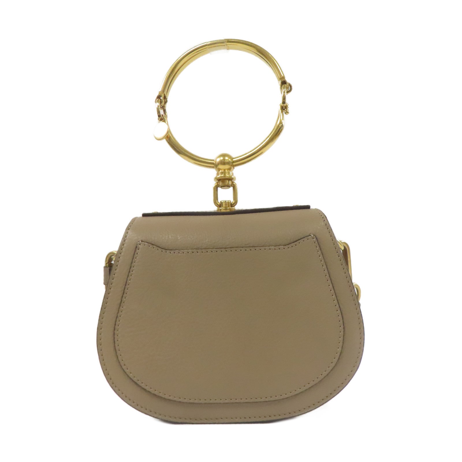 Chloe 牛皮皮革Shoulder Bag金扣手挽肩背兩用袋灰色