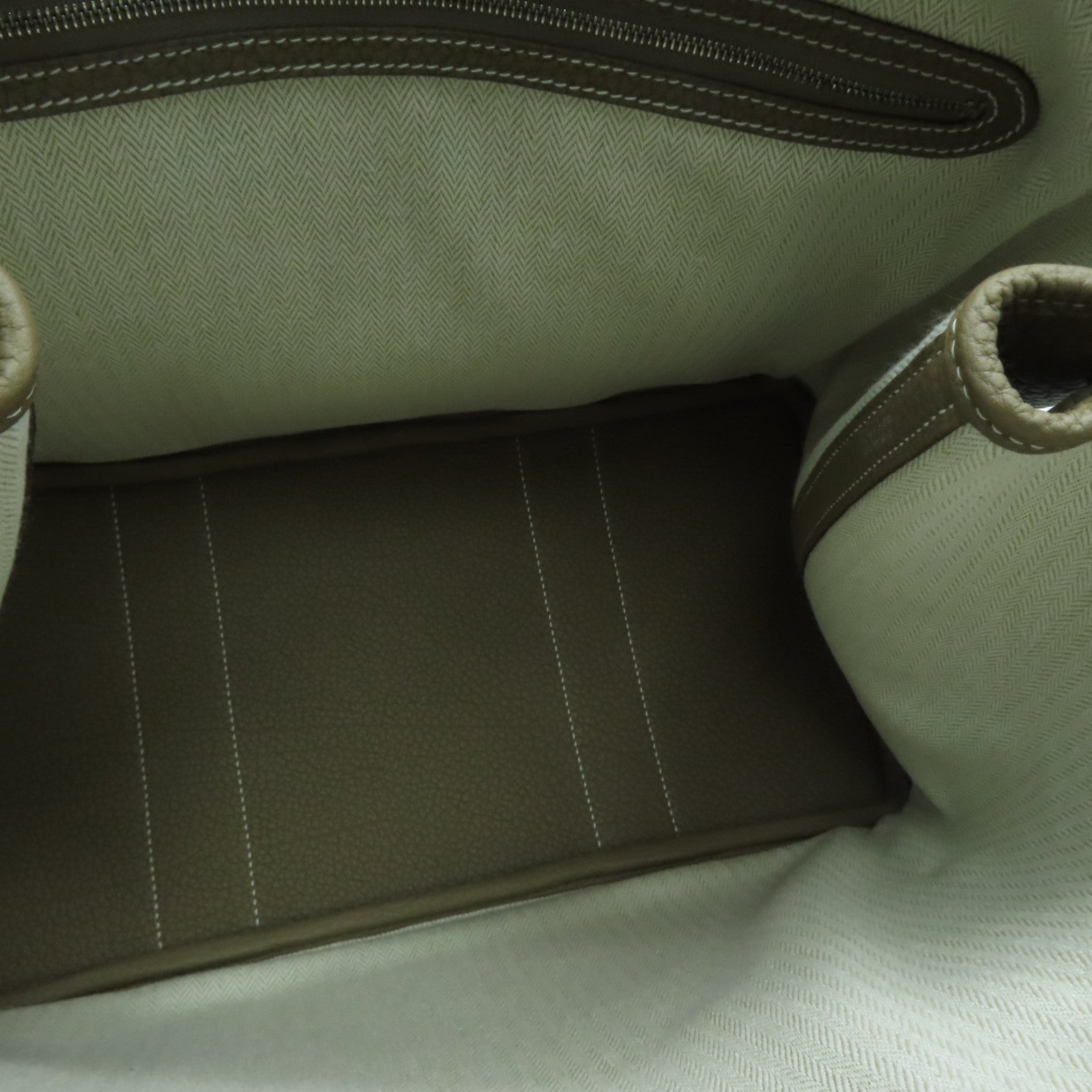 HERMES Taurillon Clemence皮革GardenParty PM银扣手挽袋大象灰
