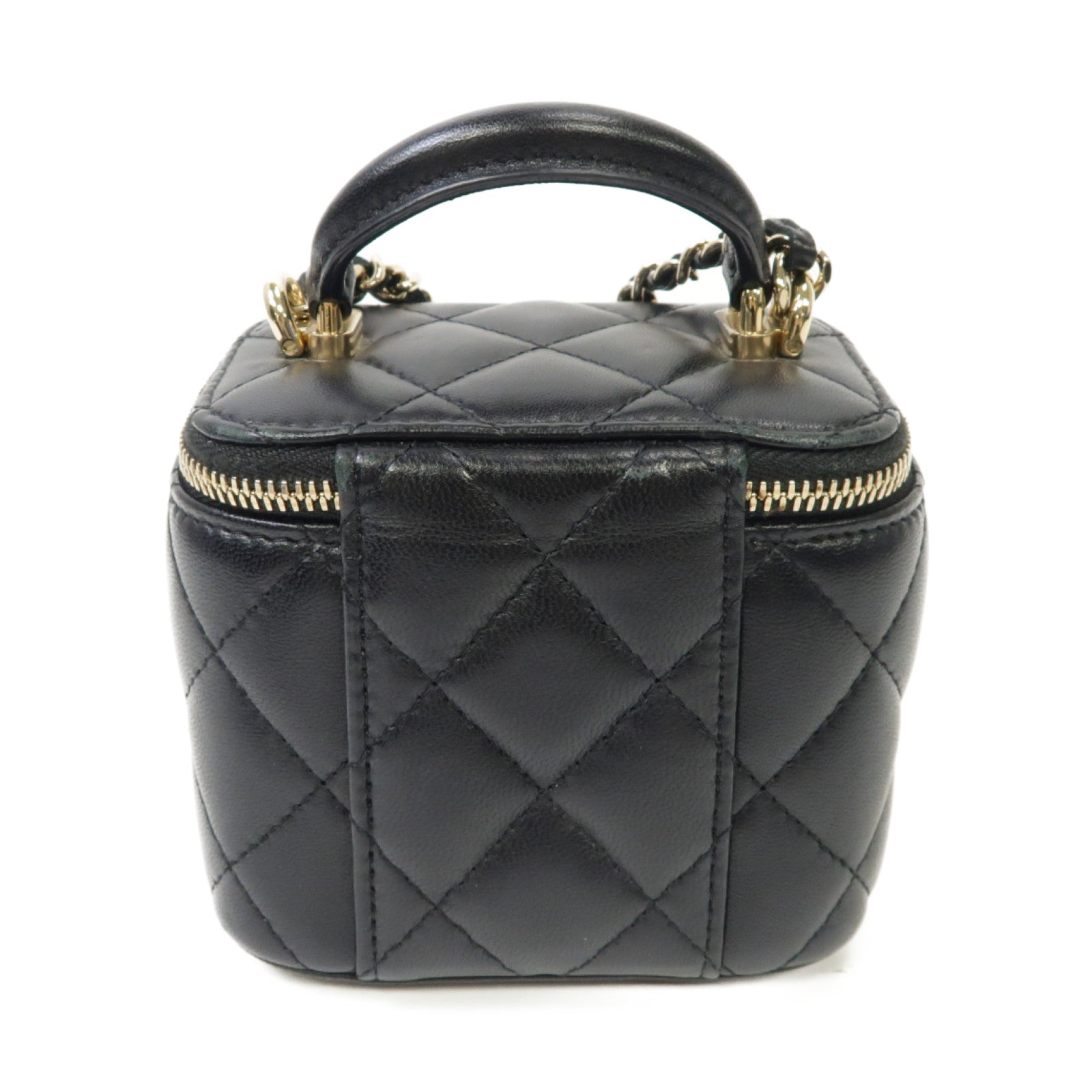 CHANEL 菱格羊皮皮革2way Chain Shoulder Bag金扣手挽肩背兩用袋黒色