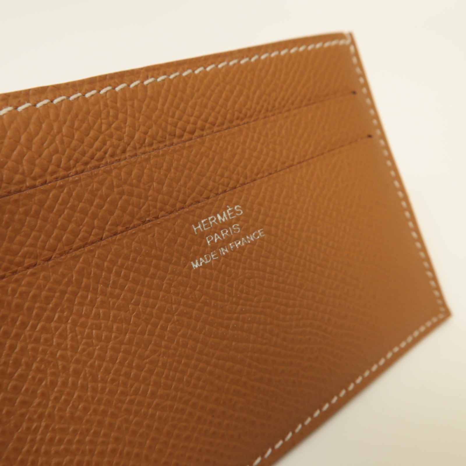 HERMES Epsom皮革Card Case卡片套棕色