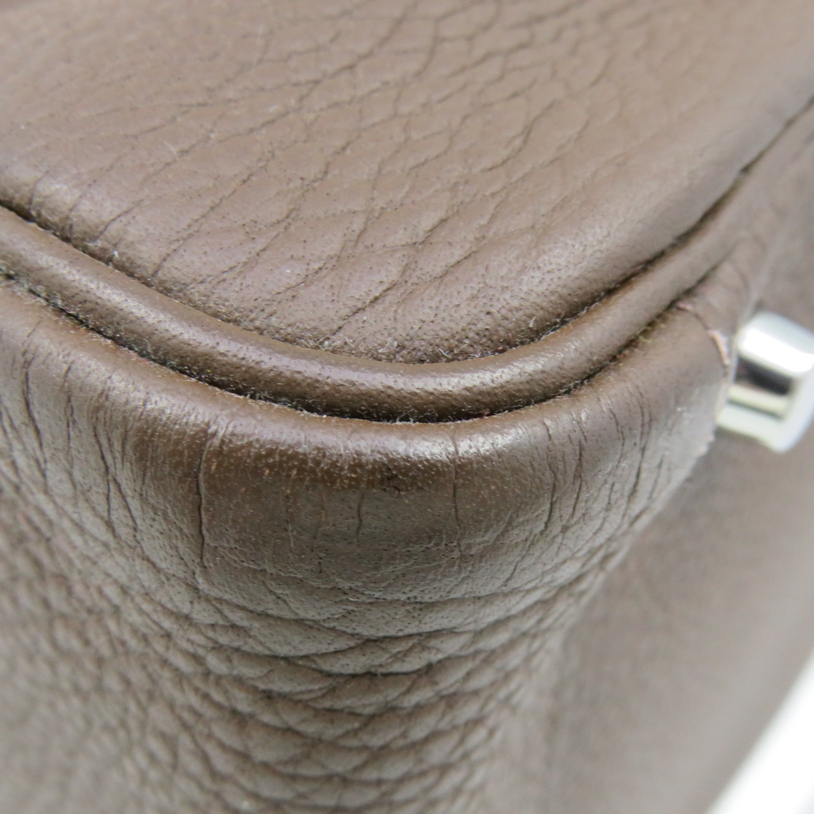 HERMES 【激減優惠】Clemence皮革Lindy 30 Shoulder Bag銀扣肩背袋Chocolate啡色