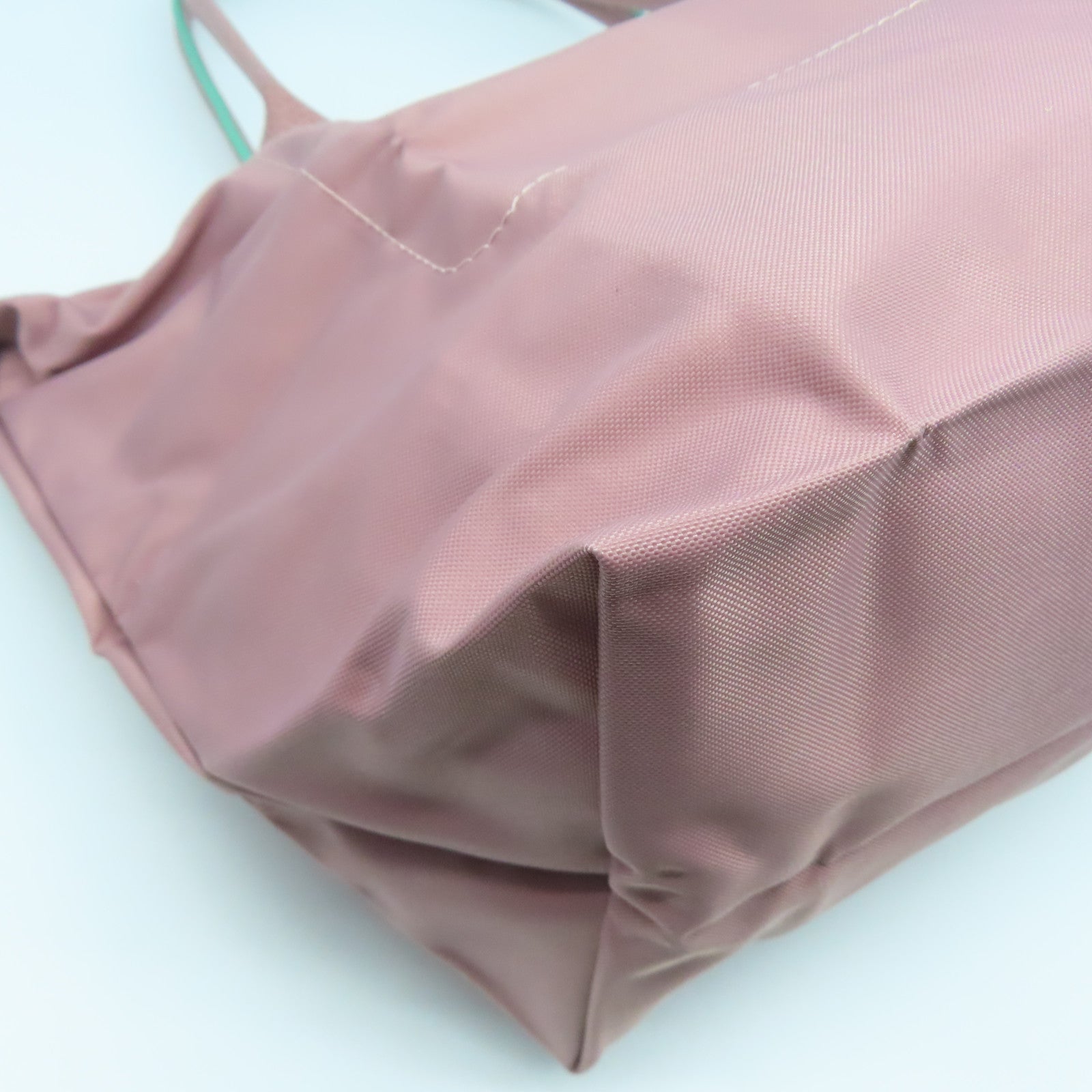 Longchamp 尼龍Tote Bag銀扣肩背袋粉紅色