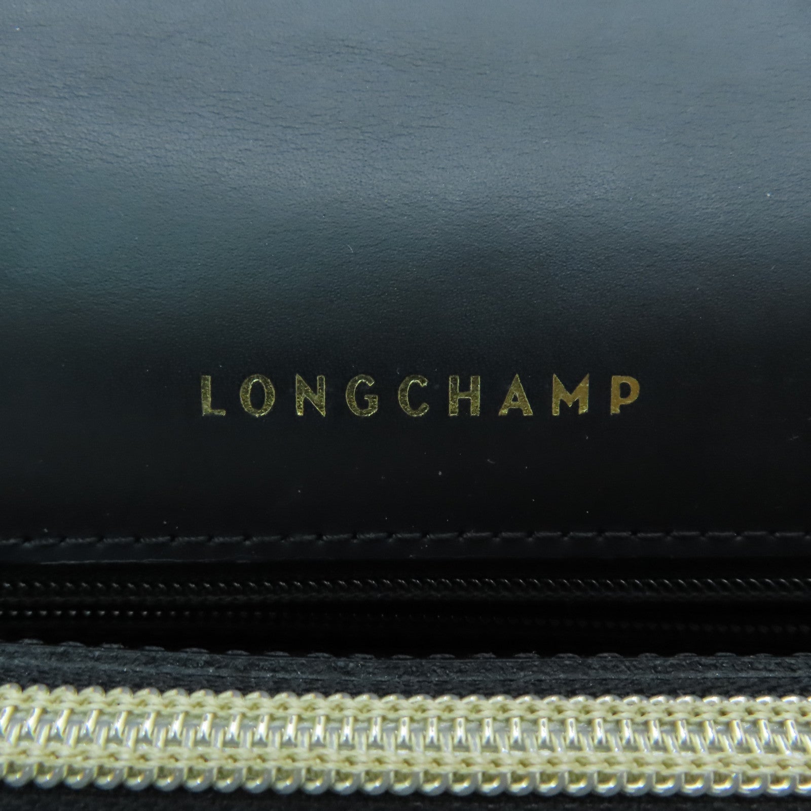 Longchamp 牛皮皮革Chain Shoulder Bag金扣鏈帶肩背袋黑色