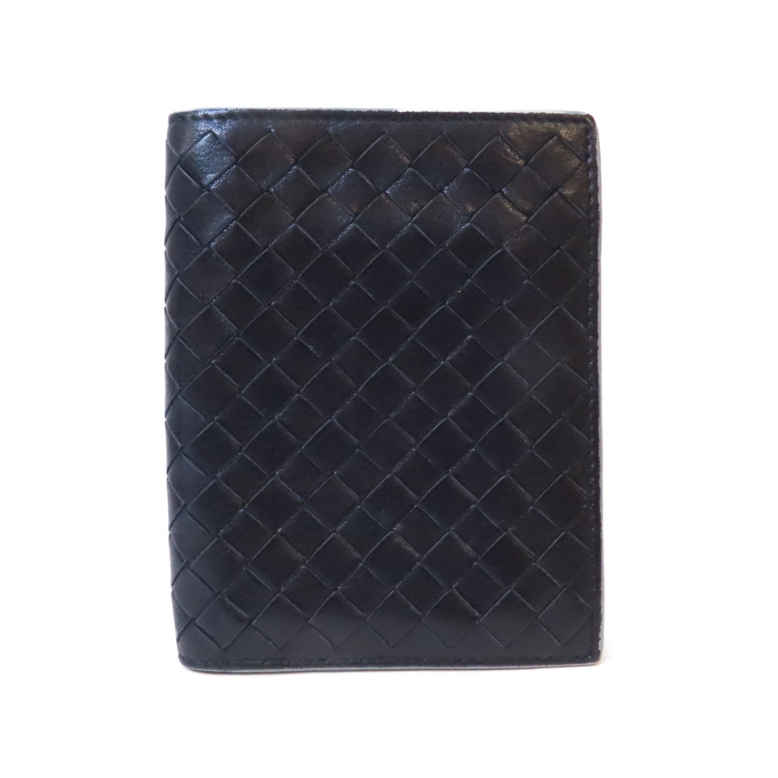 BOTTEGA VENETA 織紋皮革Wallet錢包黑色/藍色