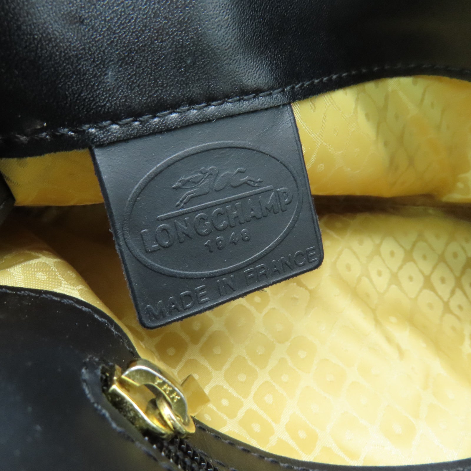 Longchamp 牛皮皮革Chain Shoulder Bag金扣鏈帶肩背袋黑色