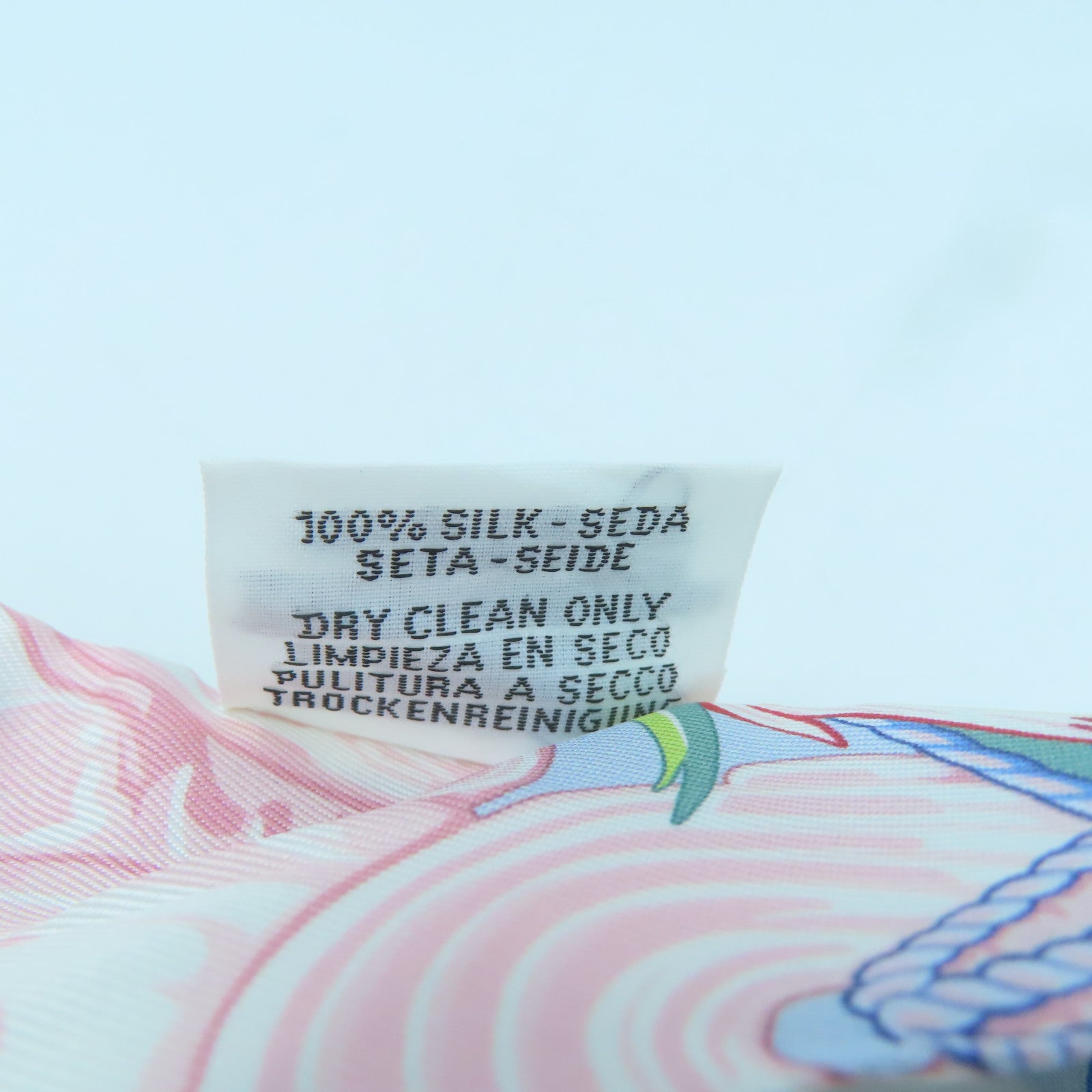 HERMES Silk Twilly Scarf Blue/Yellow/Multicolor