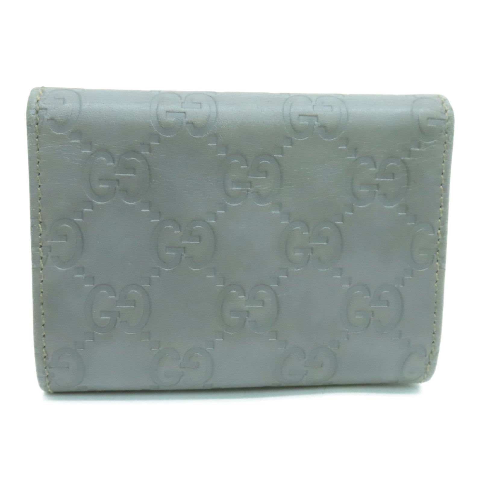 GUCCI 牛皮皮革Card Case金扣卡片套灰色