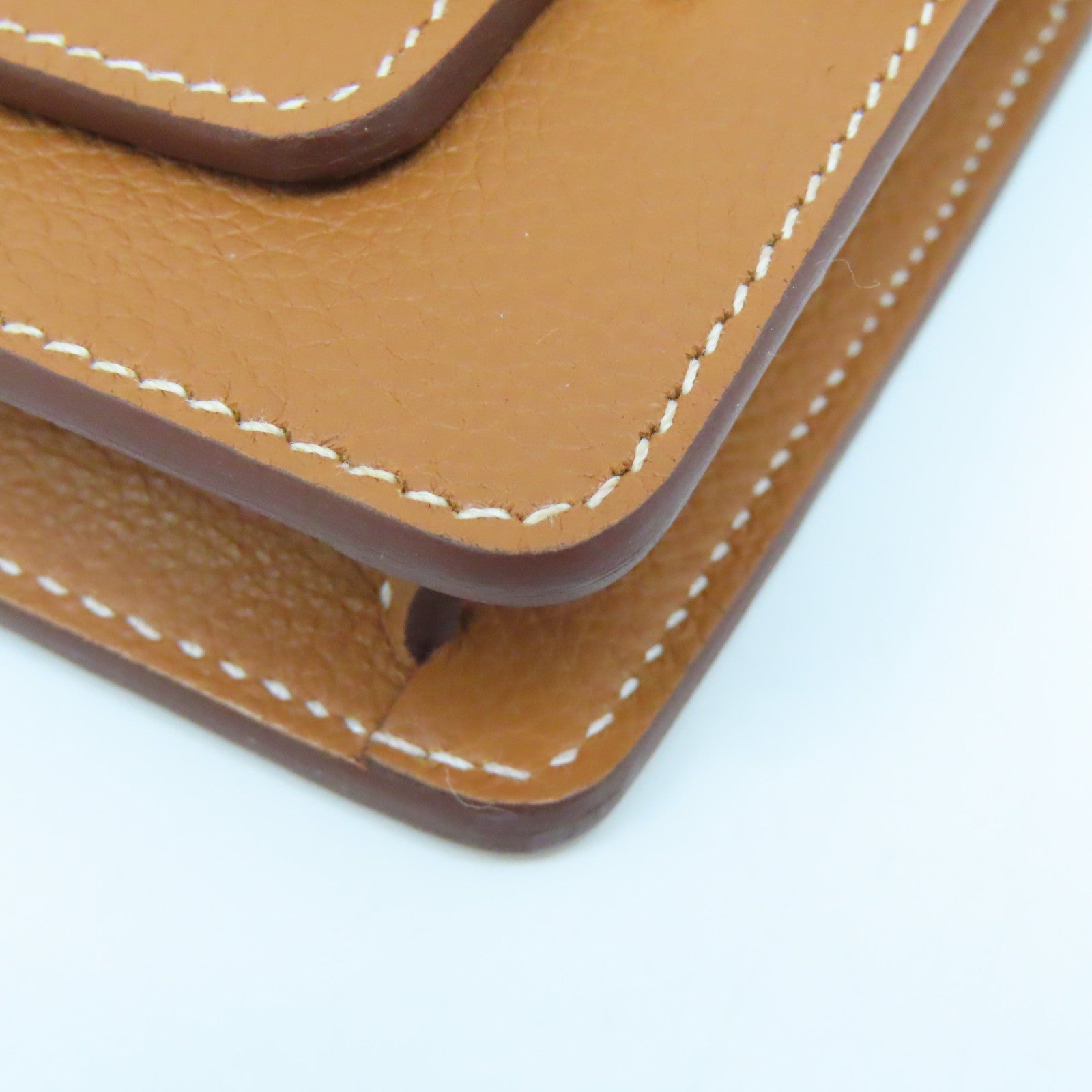 HERMES Evercolor皮革Roulis Slim金扣钱包Gold啡色