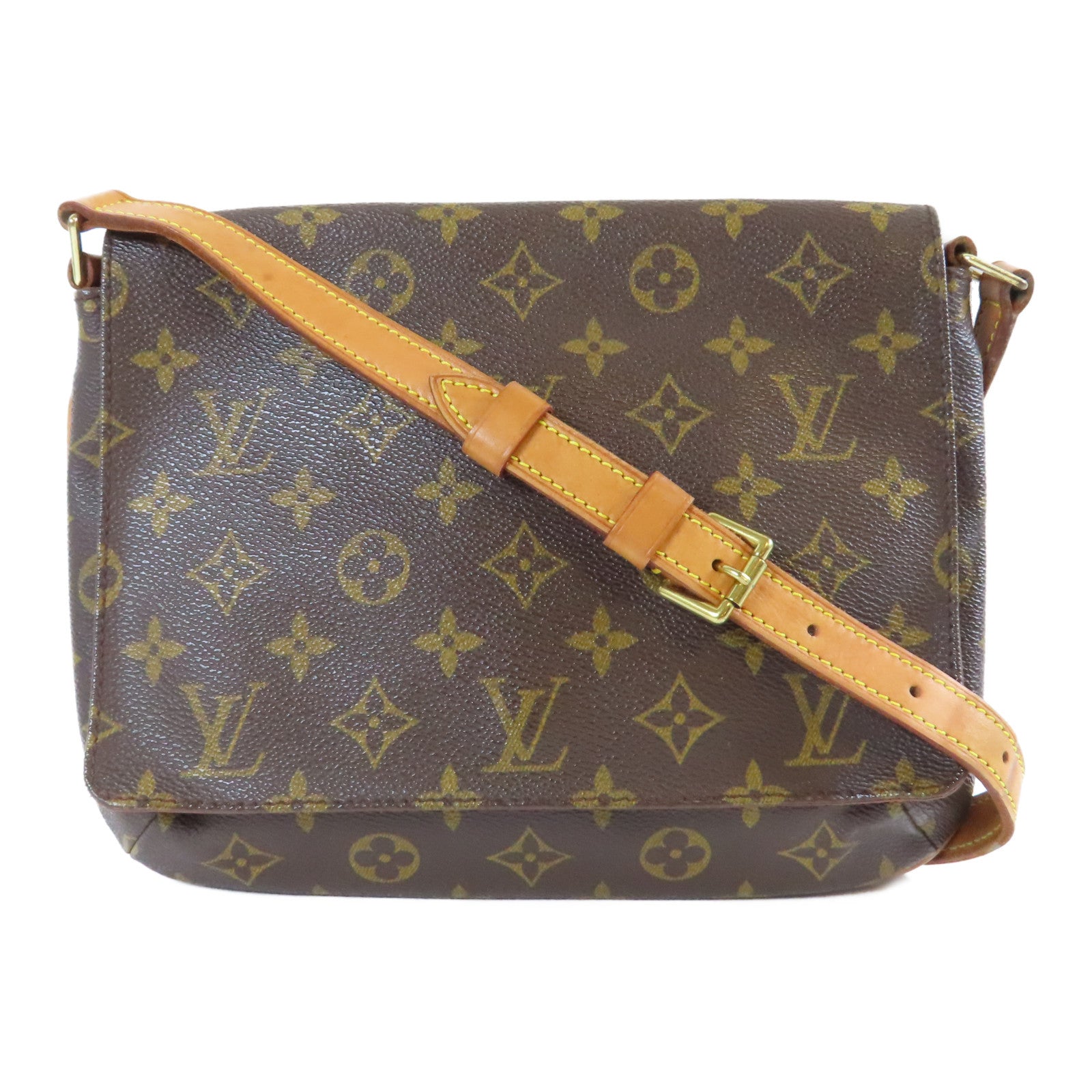 LOUIS VUITTON Monogram Musette Tango金扣肩背袋啡色