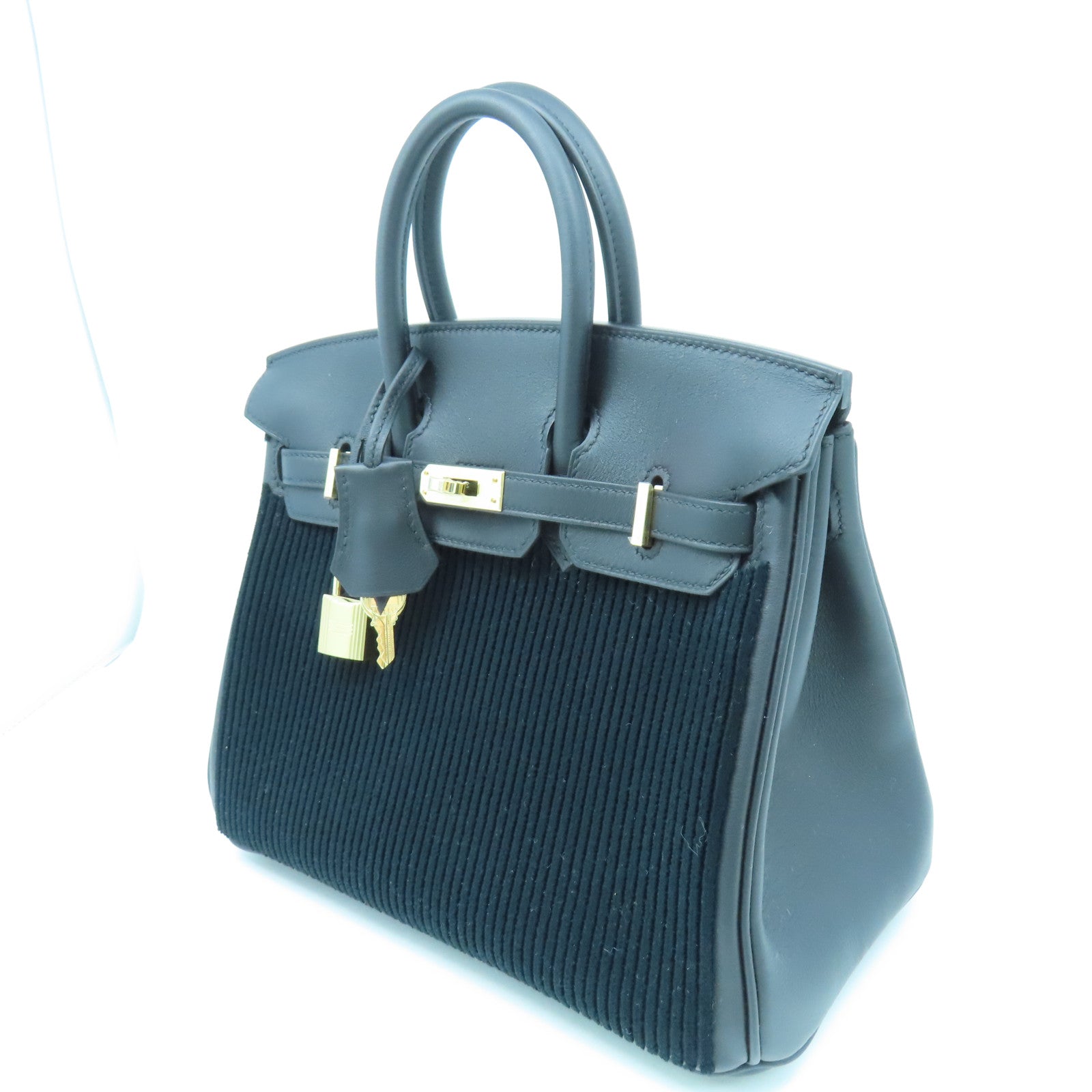 HERMES 【激減優惠】Swift皮革Birkin 25 Hand Bag金扣手挽袋黑色