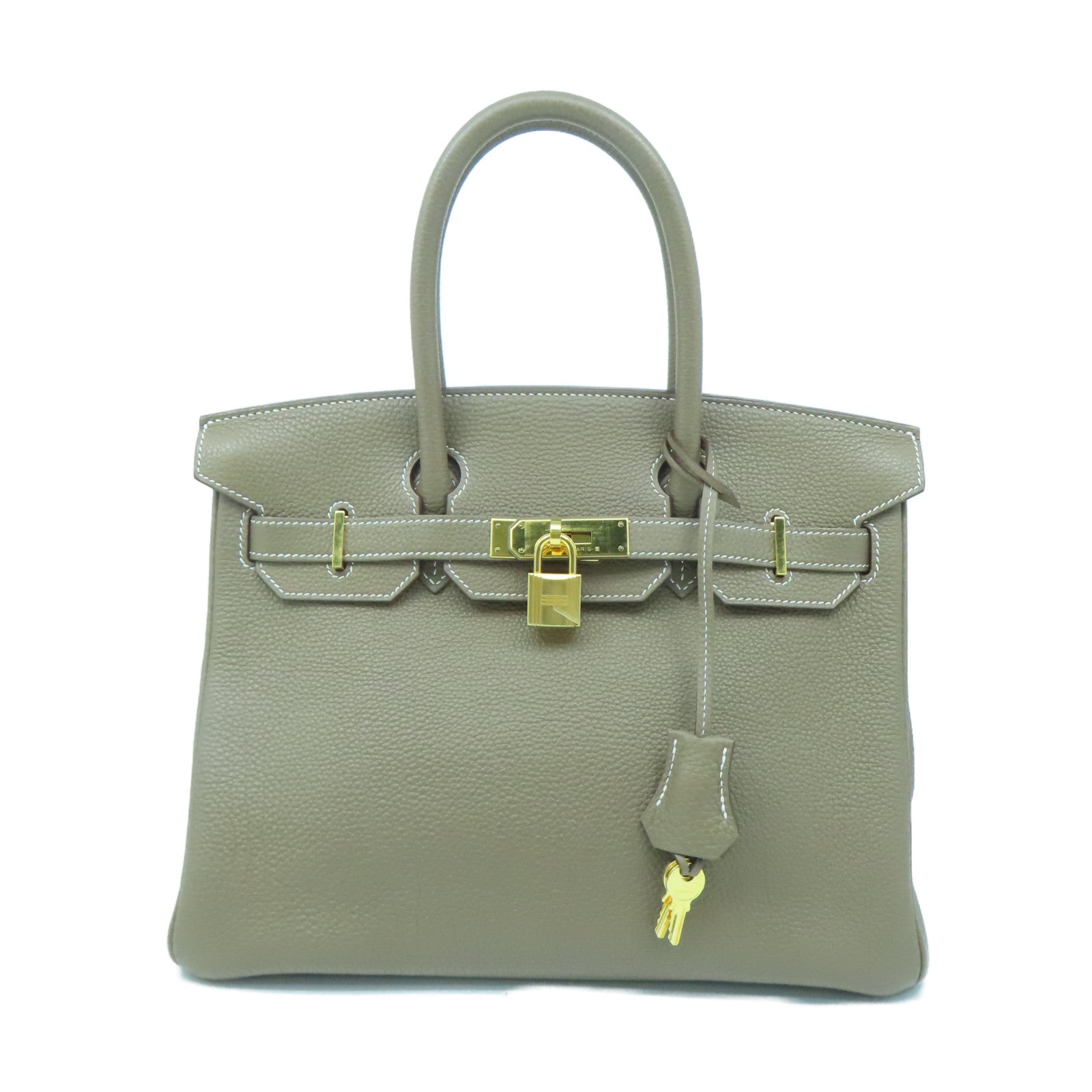 HERMES Togo皮革Birkin 30金扣手挽袋大象灰