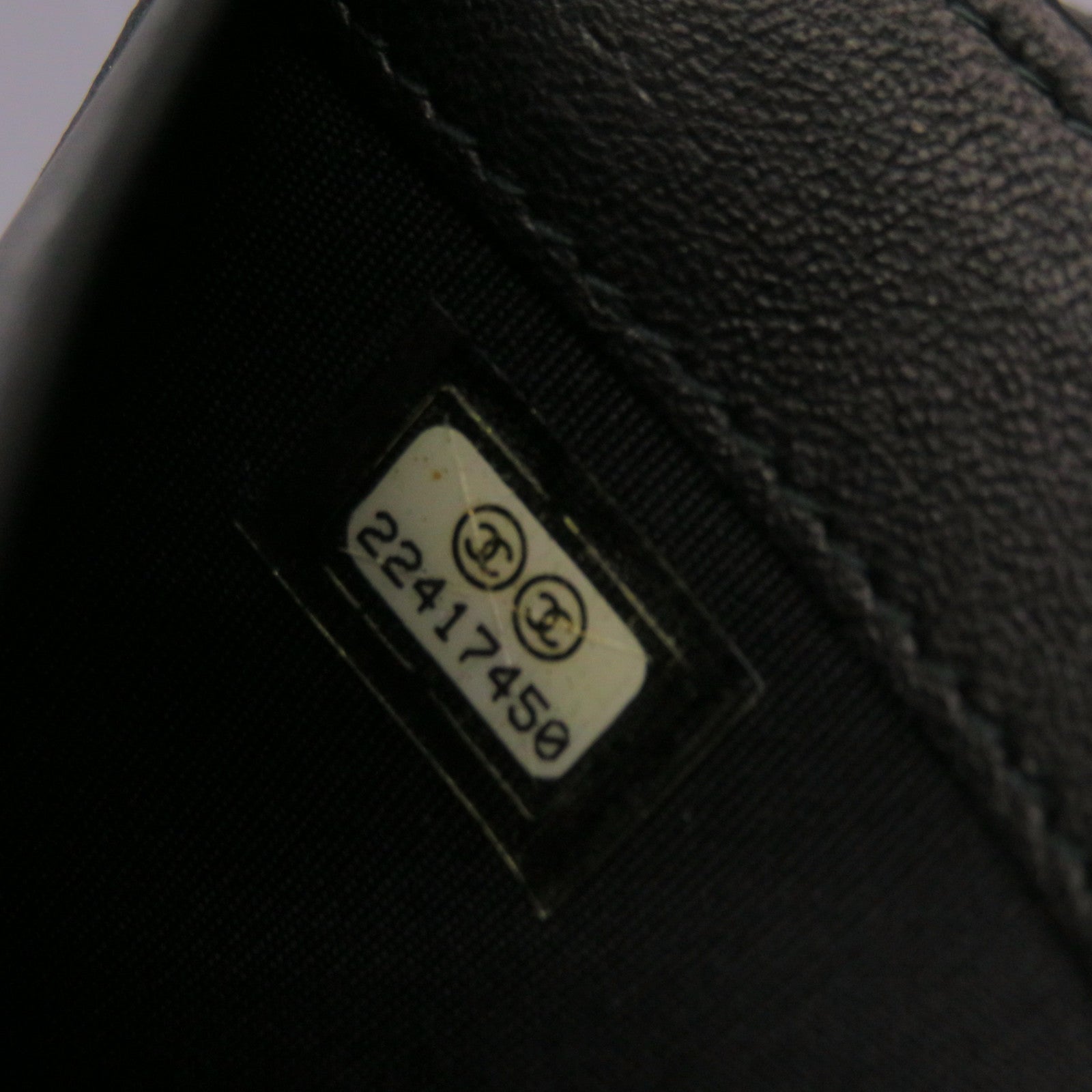 CHANEL 菱格斜紋漆皮牛皮皮革Long wallet銀扣長錢包黑色