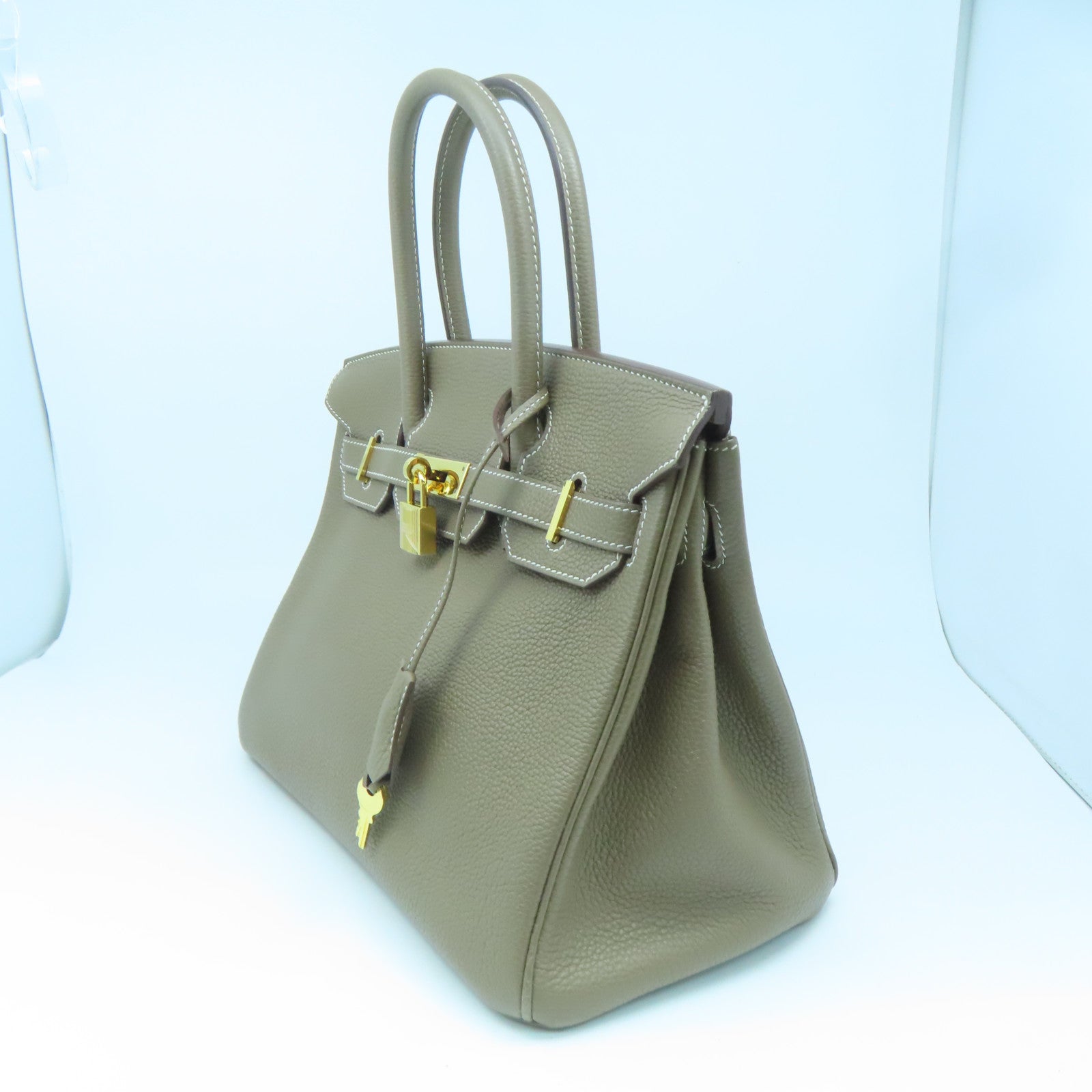 HERMES Togo皮革Birkin 30金扣手挽袋大象灰