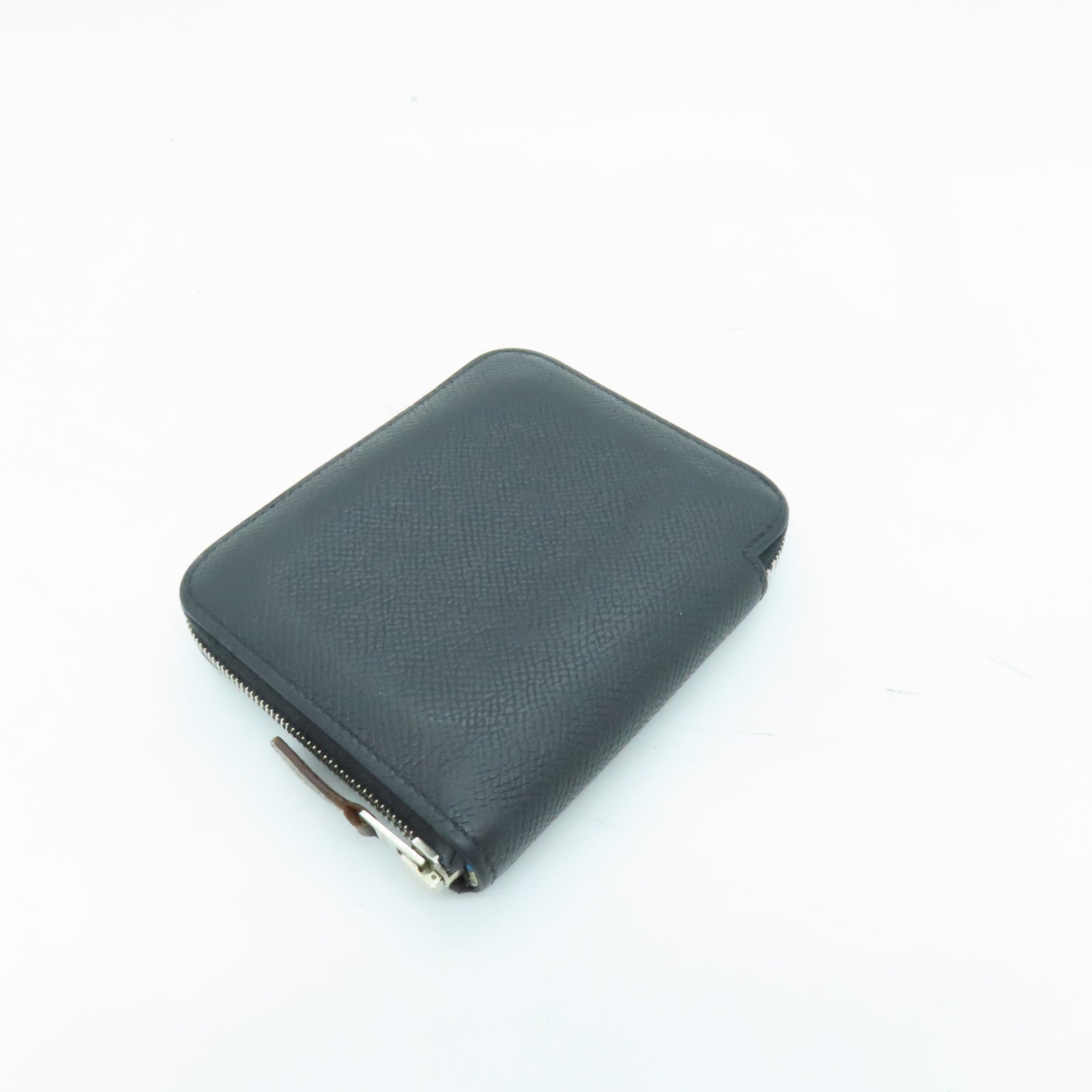 HERMES Epsom皮革Silkin Wallet銀扣錢包Noir/黑色