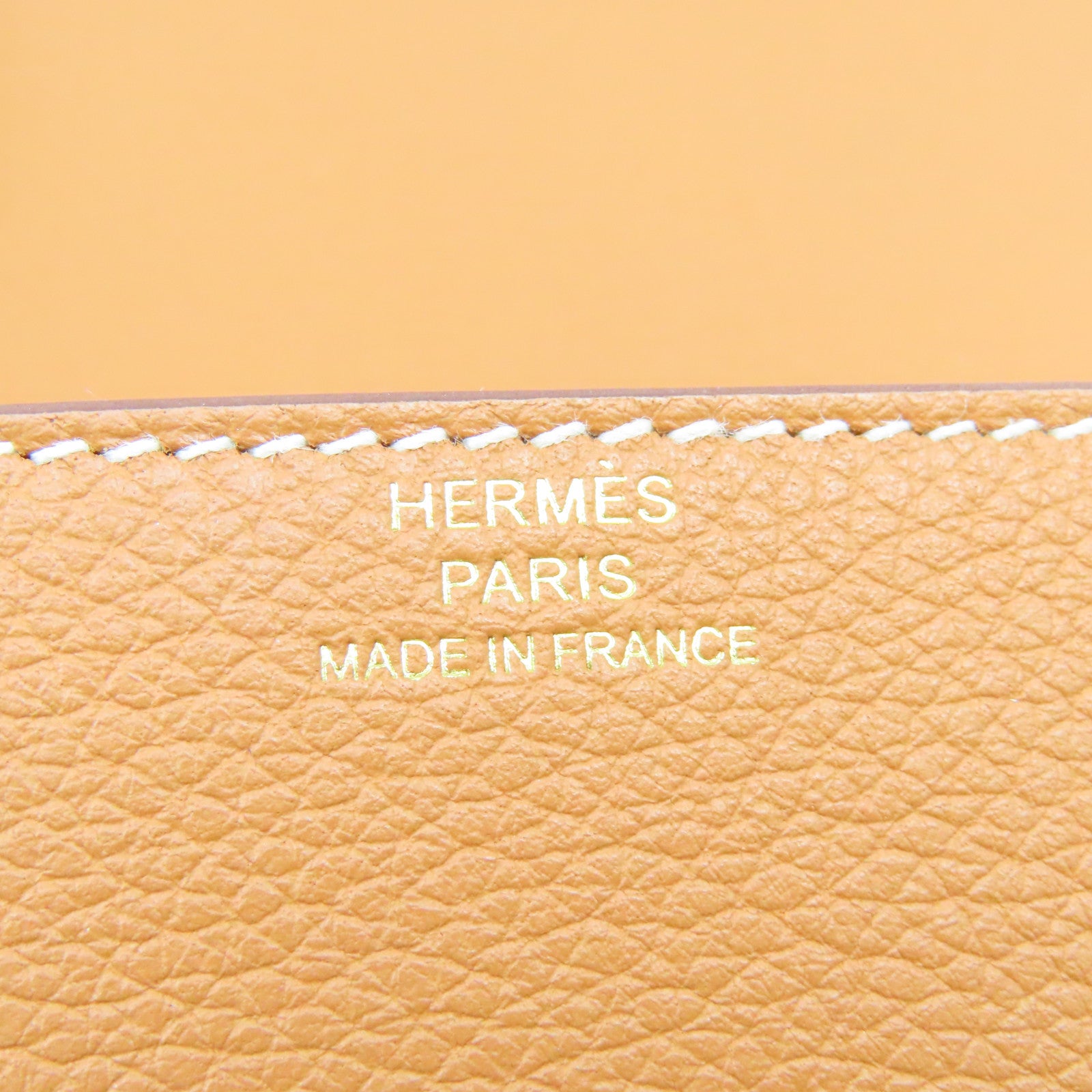 HERMES Evercolor皮革Roulis Slim金扣钱包Gold啡色