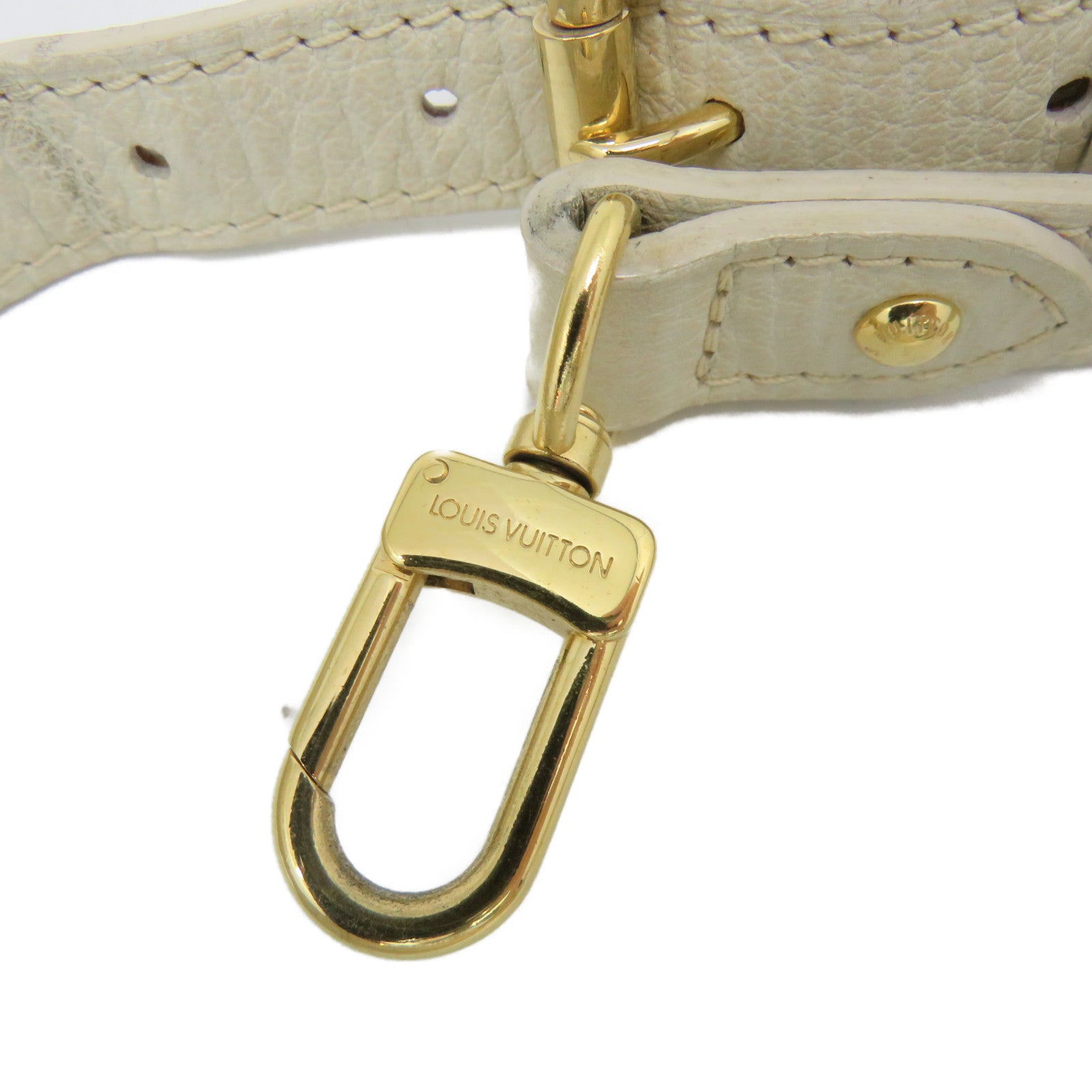 LOUIS VUITTON [Sharp discount] Monogram Mini Lin Marina PM gold buckle handle shoulder bag beige