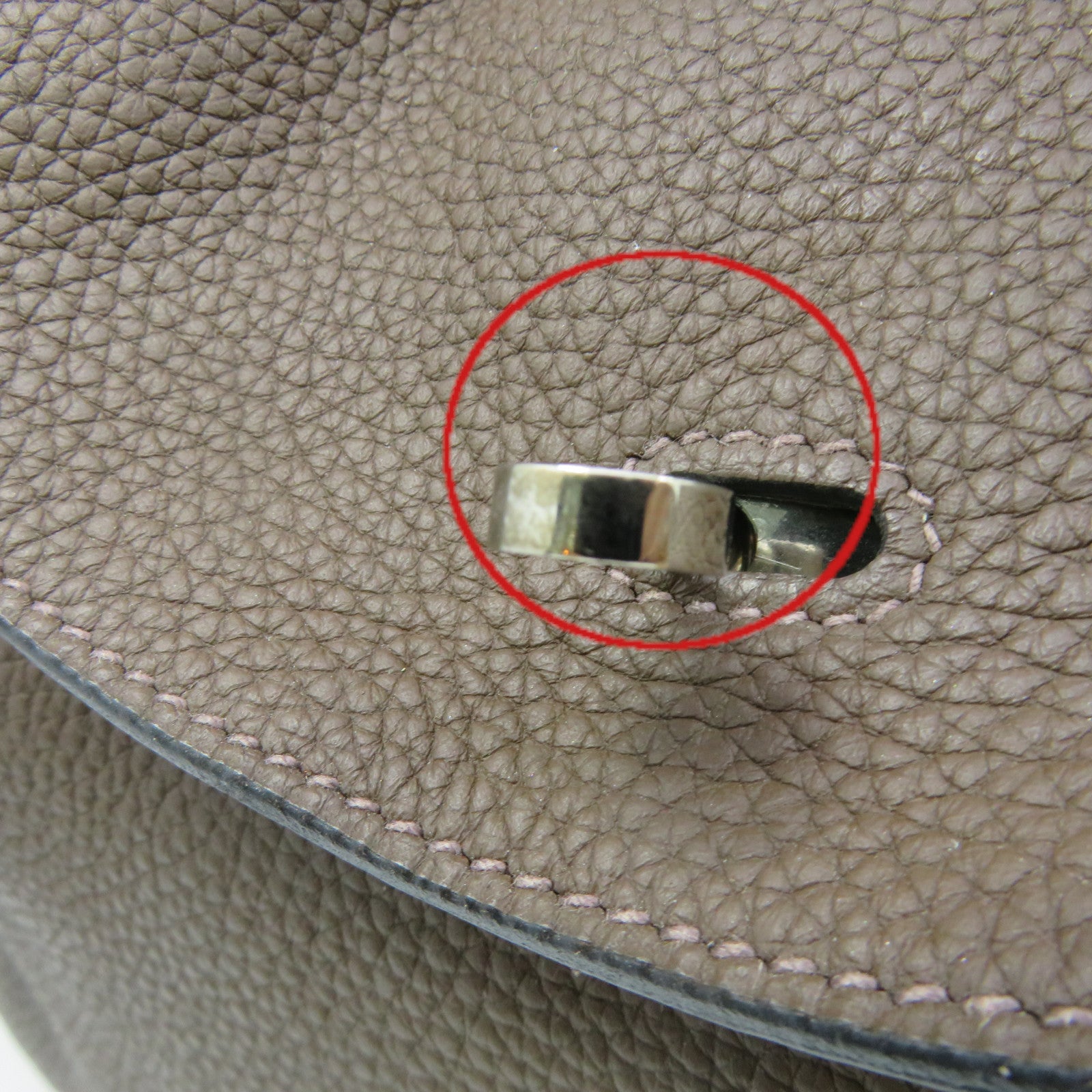 HERMES 【激減優惠】Clemence皮革Lindy 30 Shoulder Bag銀扣肩背袋Chocolate啡色