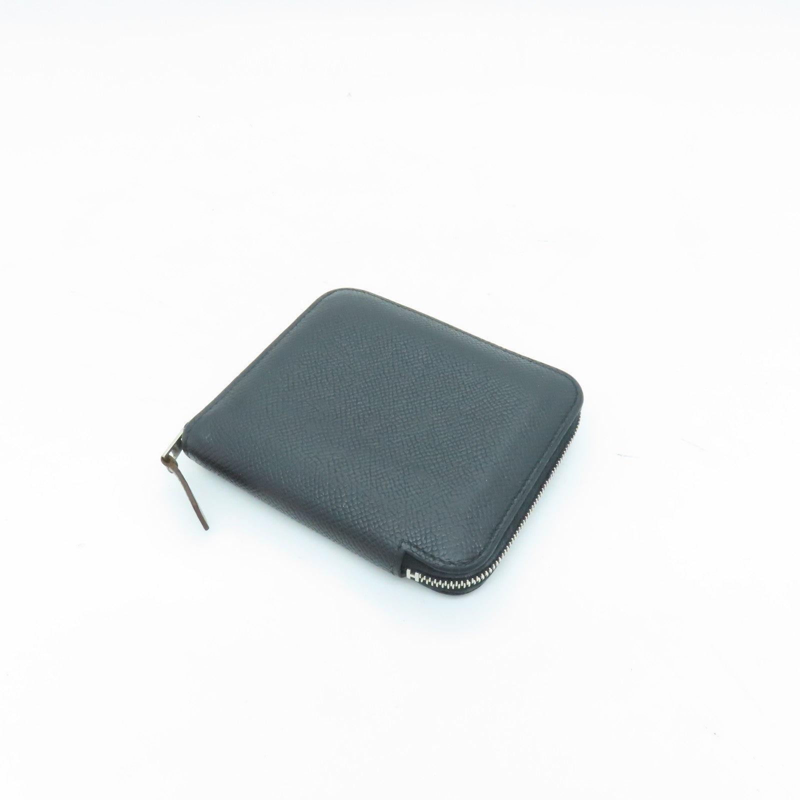 HERMES Epsom皮革Silkin Wallet銀扣錢包Noir/黑色