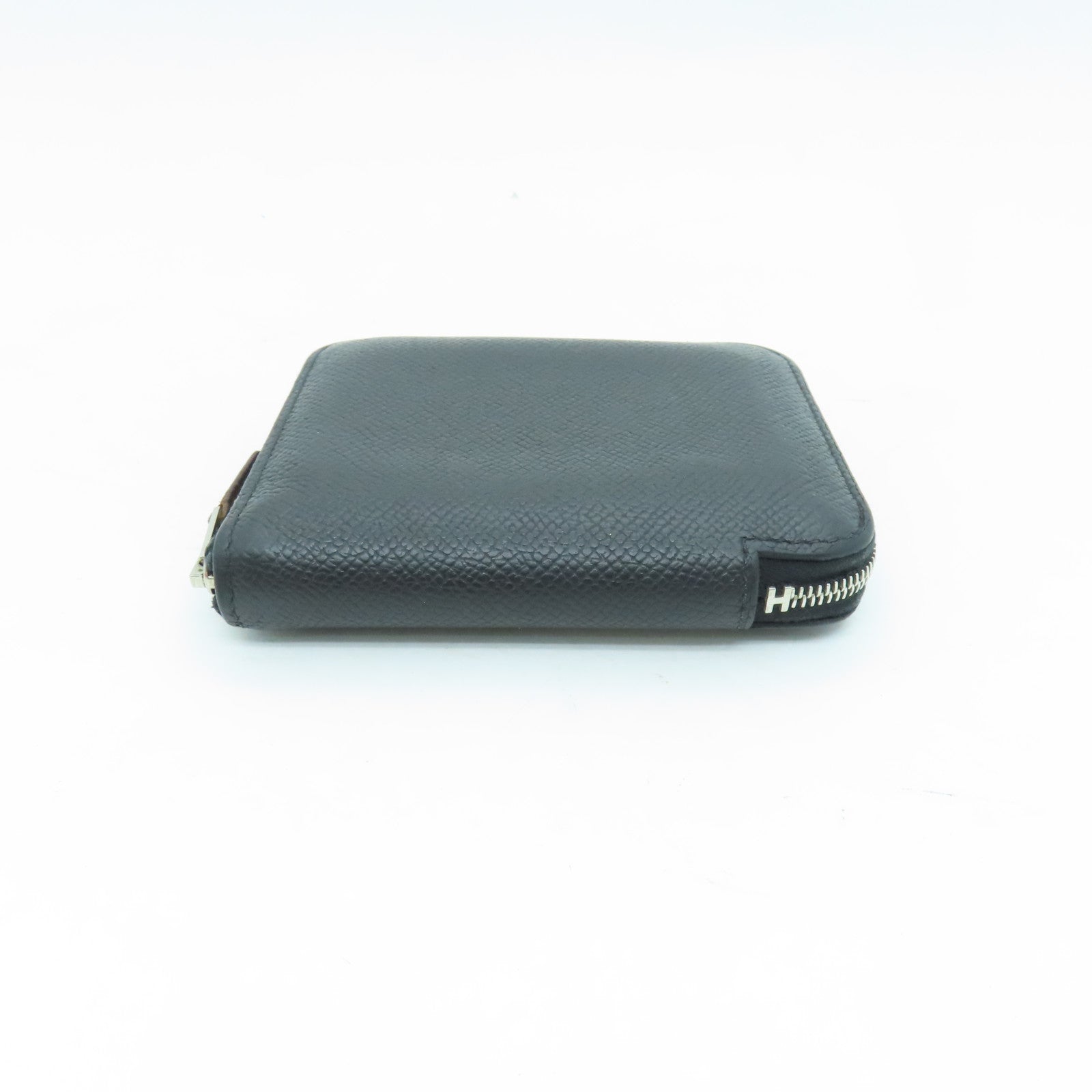 HERMES Epsom皮革Silkin Wallet銀扣錢包Noir/黑色