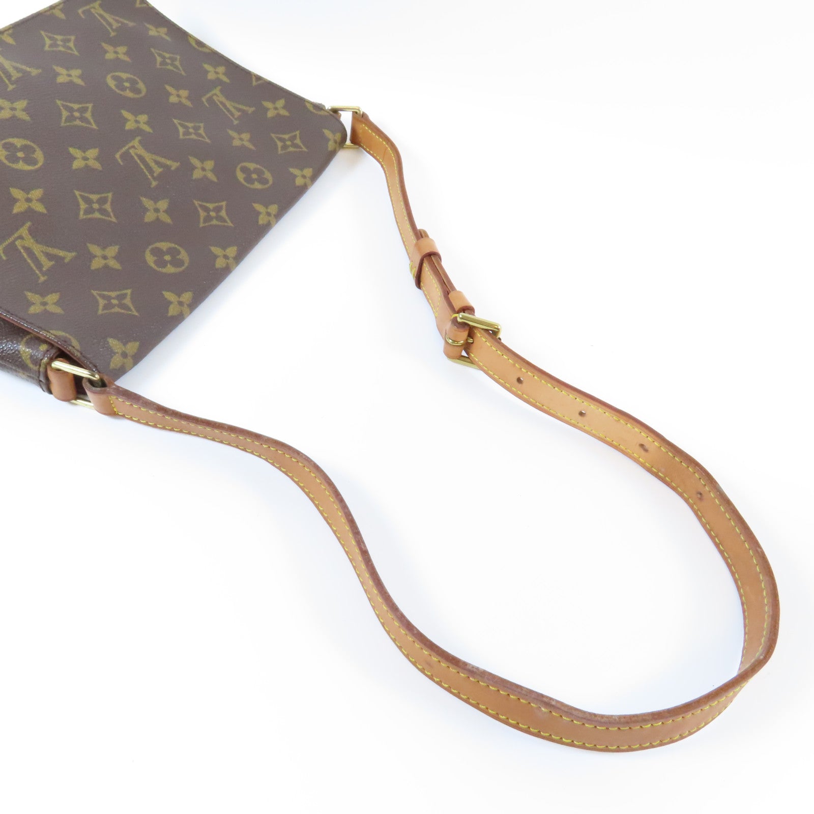 LOUIS VUITTON Monogram Musette Tango金扣肩背袋啡色