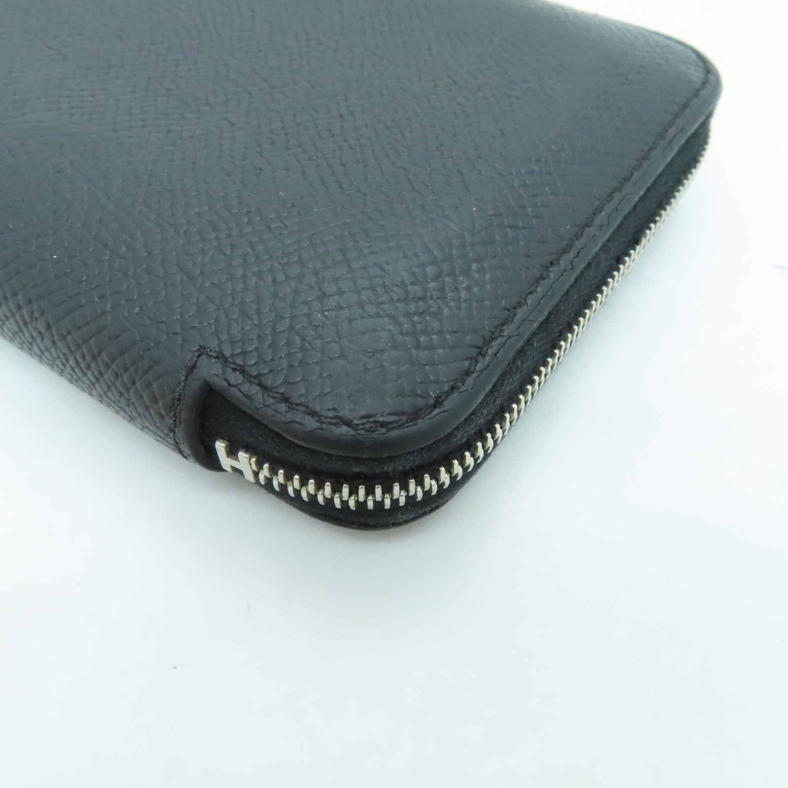 HERMES Epsom皮革Silkin Wallet銀扣錢包Noir/黑色