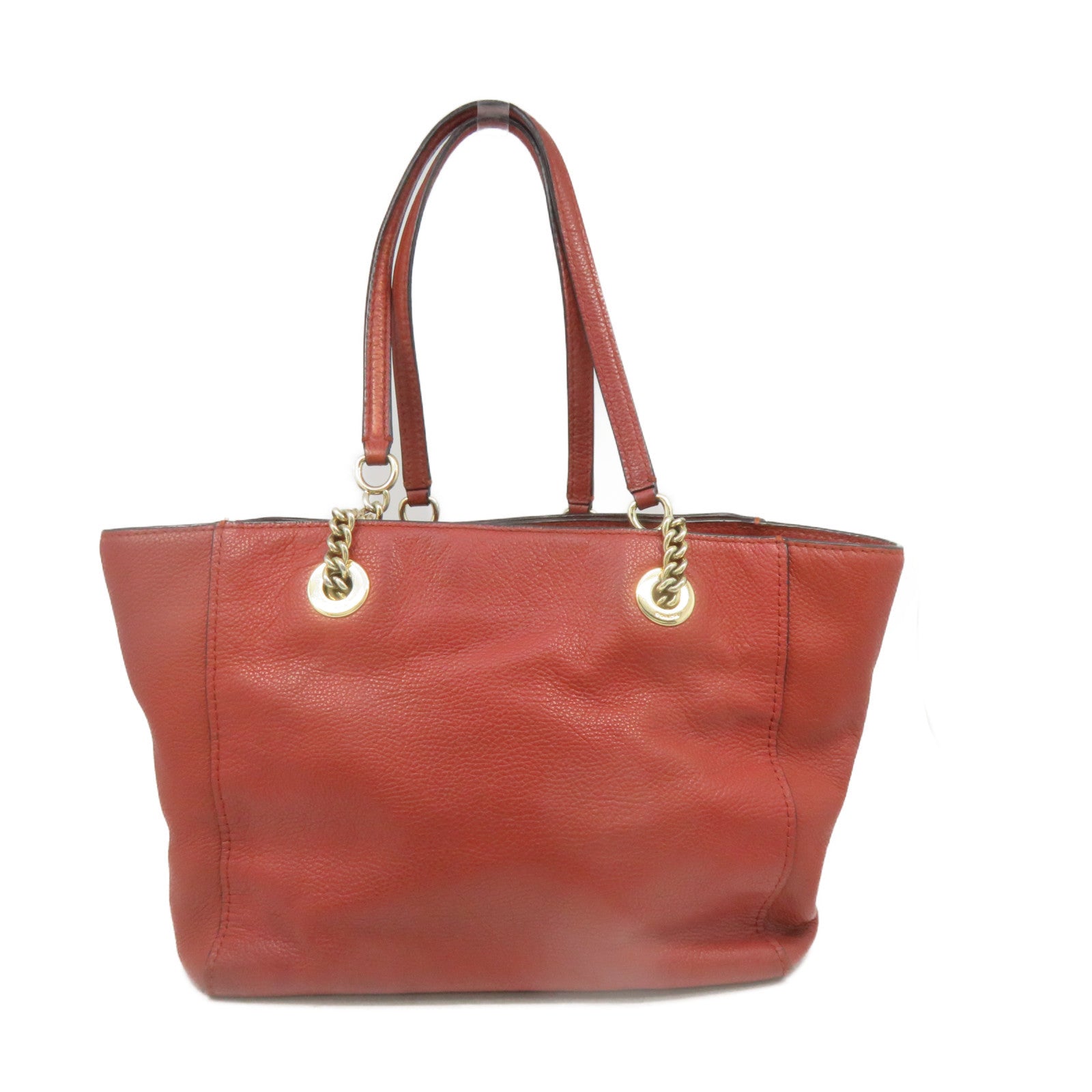 COACH [Sharp Discount] Leather Shoulder Bag Chain Belt Brown