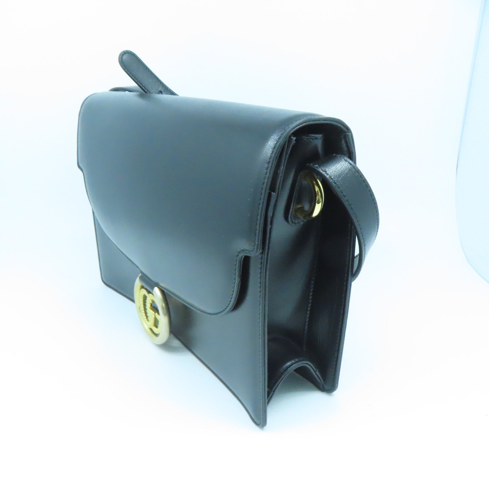 GUCCI 牛皮皮革Shoulder Bag金扣肩背袋黑色