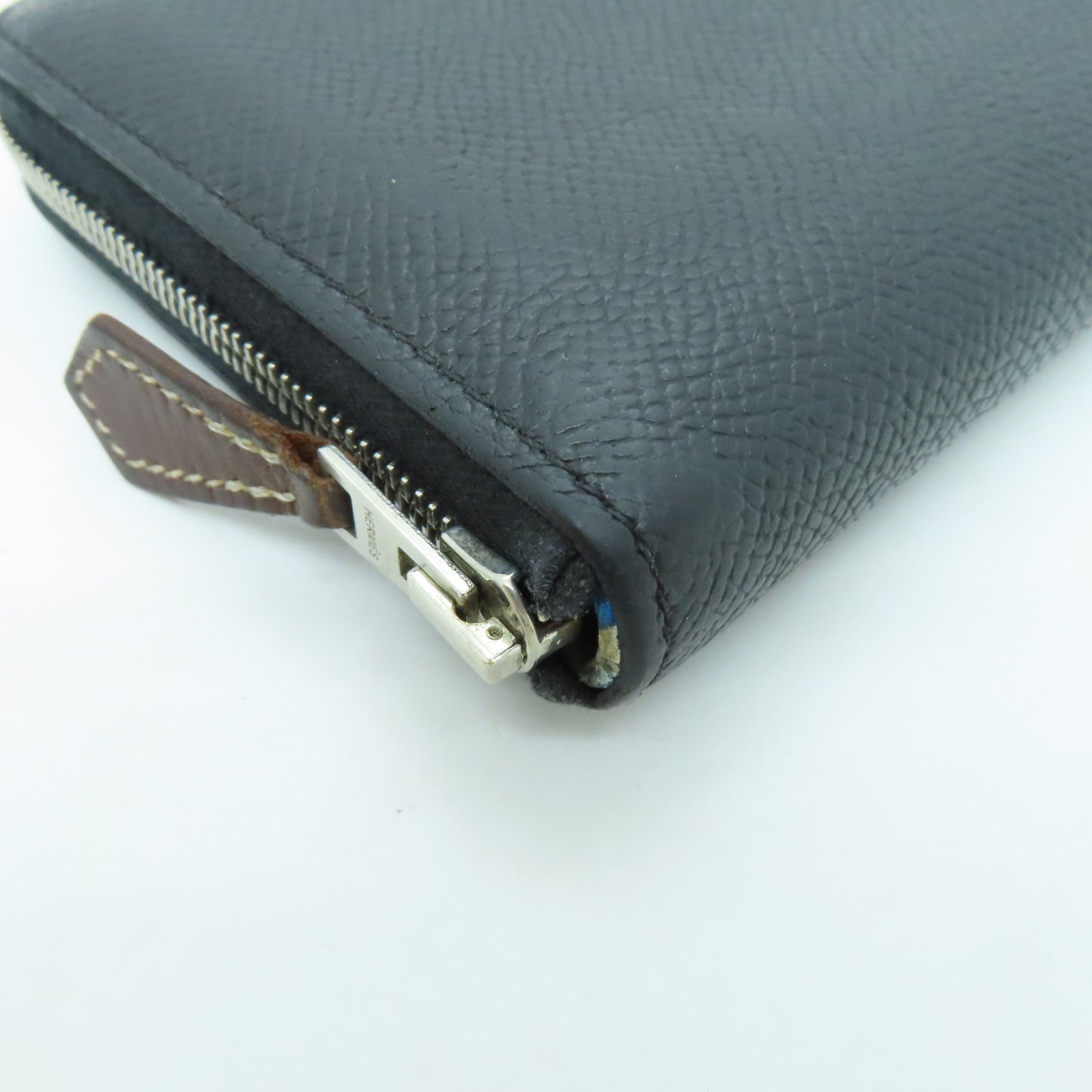 HERMES Epsom皮革Silkin Wallet銀扣錢包Noir/黑色