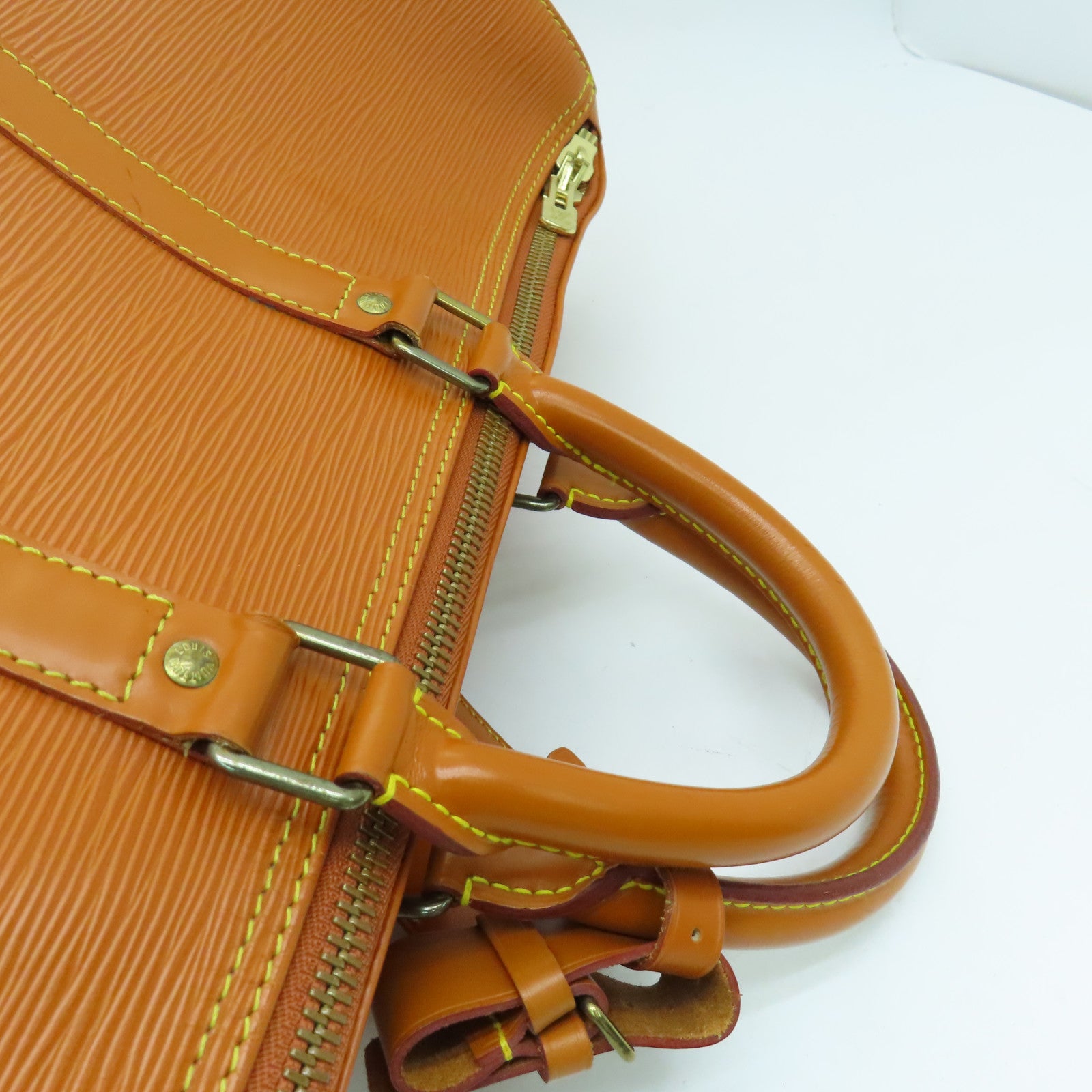 LOUIS VUITTON Epi Keepall 50 Boston Bag金扣波士頓包啡色