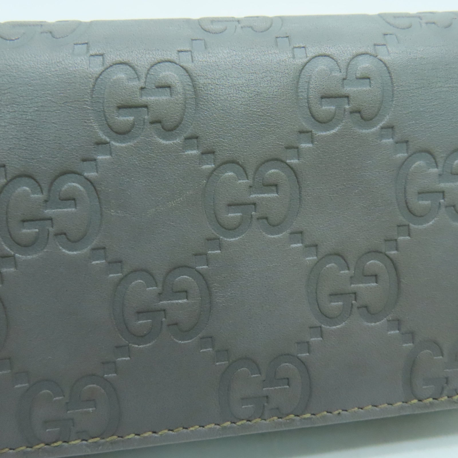 GUCCI 牛皮皮革Card Case金扣卡片套灰色