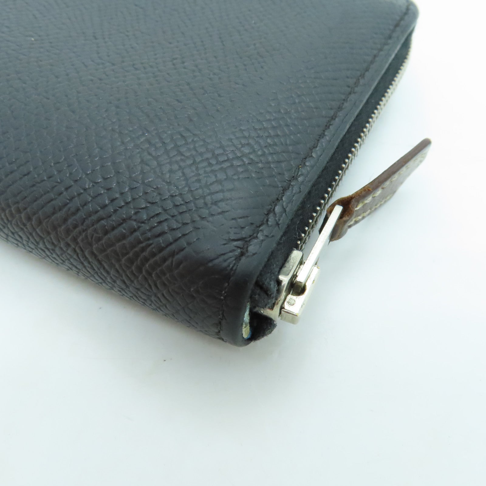 HERMES Epsom皮革Silkin Wallet銀扣錢包Noir/黑色