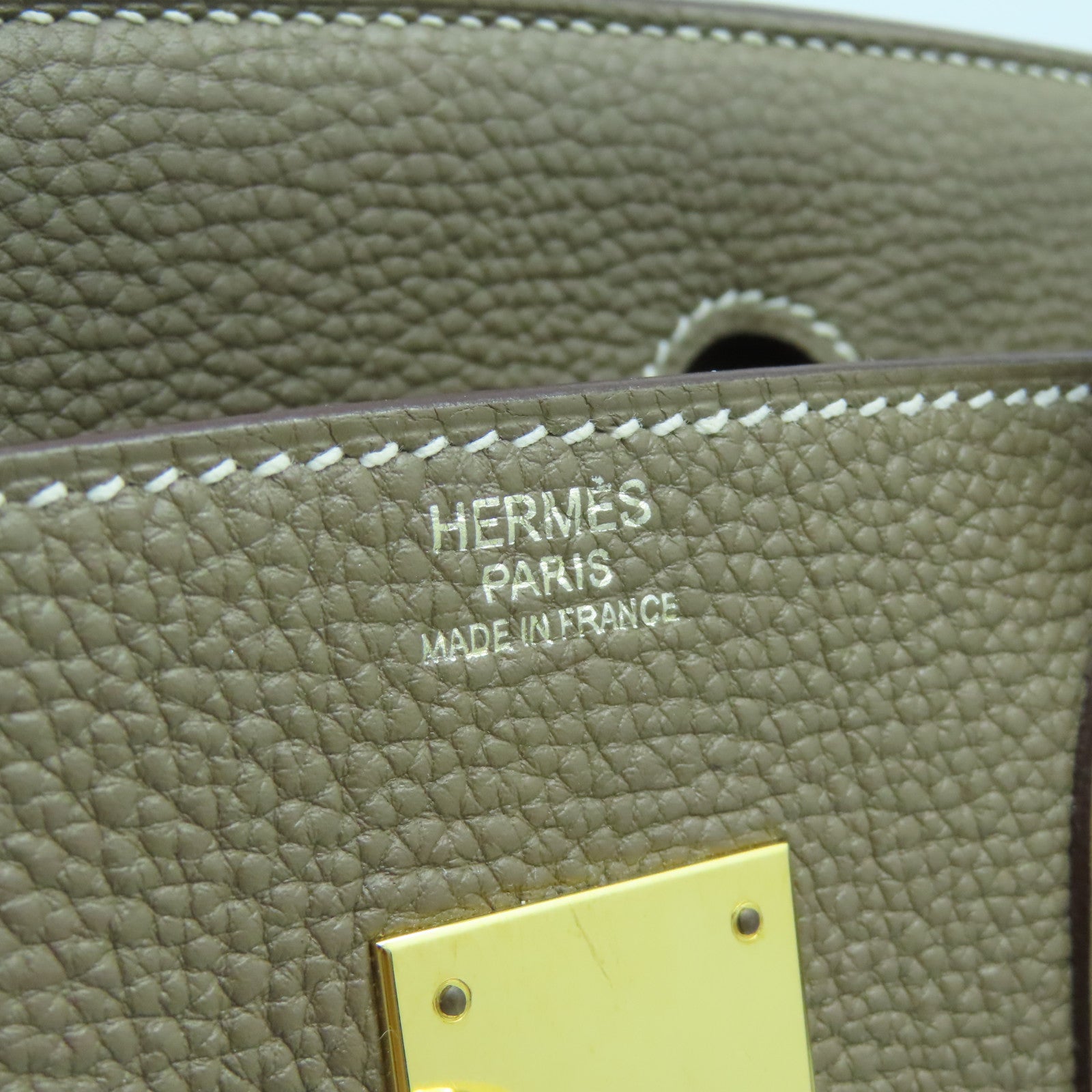 HERMES Togo皮革Birkin 30金扣手挽袋大象灰