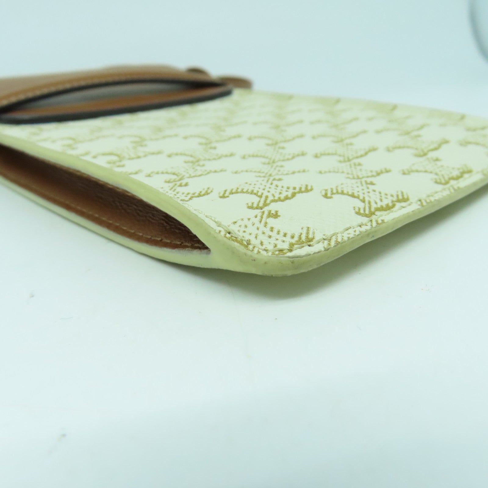 CELINE 塗層帆布Shoulder Bag肩背袋白色/啡色