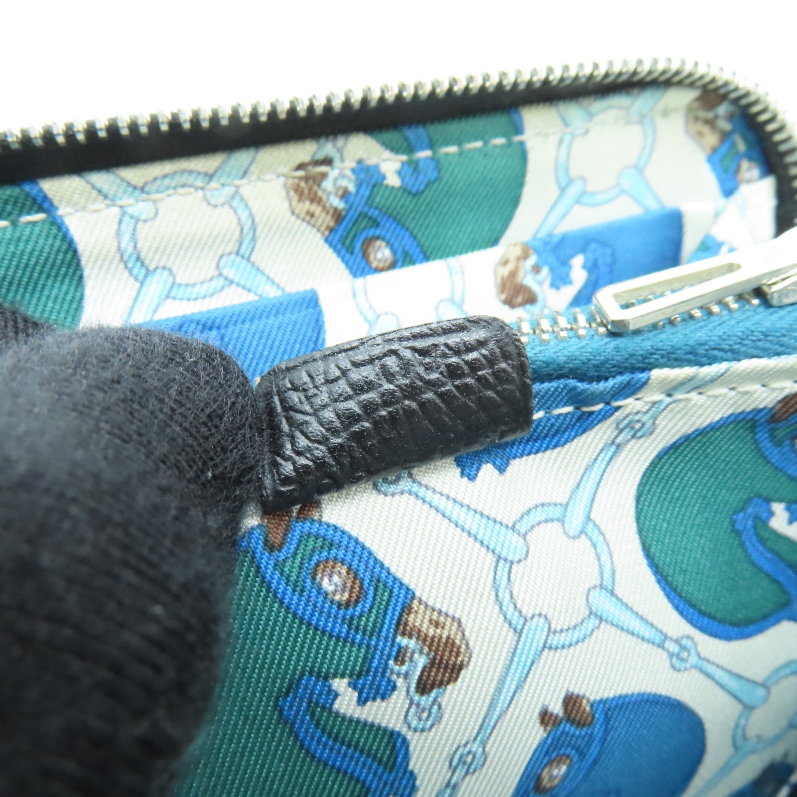 HERMES Epsom皮革Silkin Wallet銀扣錢包Noir/黑色