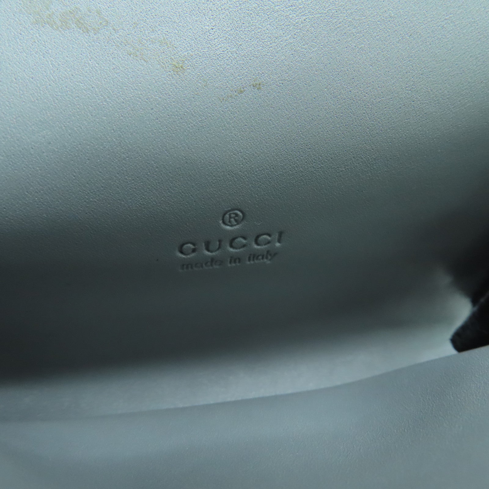 GUCCI 牛皮皮革Card Case金扣卡片套灰色