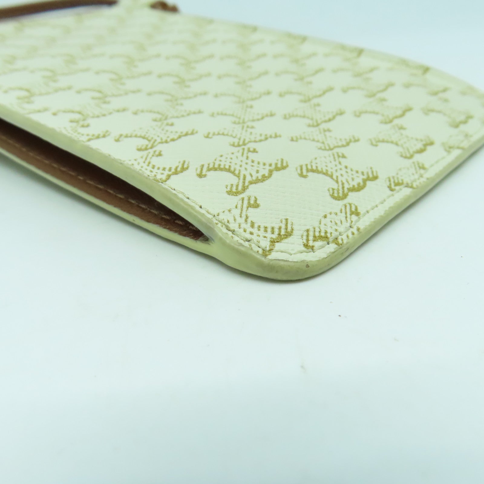 CELINE 塗層帆布Shoulder Bag肩背袋白色/啡色