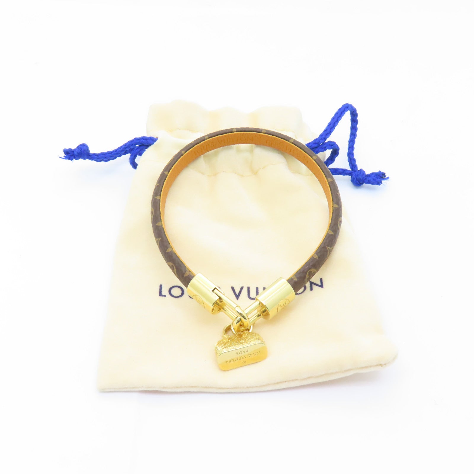 LOUIS VUITTON Monogram/金屬Bracelet手鏈棕色/金色