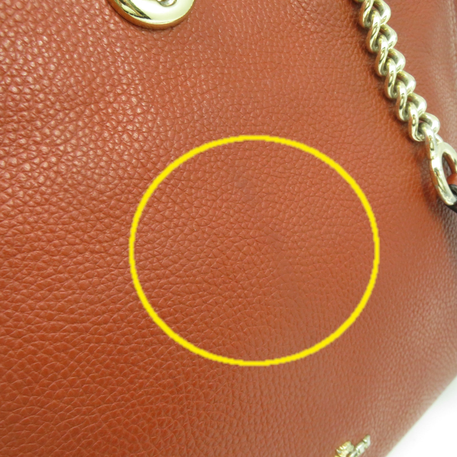 COACH [Sharp Discount] Leather Shoulder Bag Chain Belt Brown