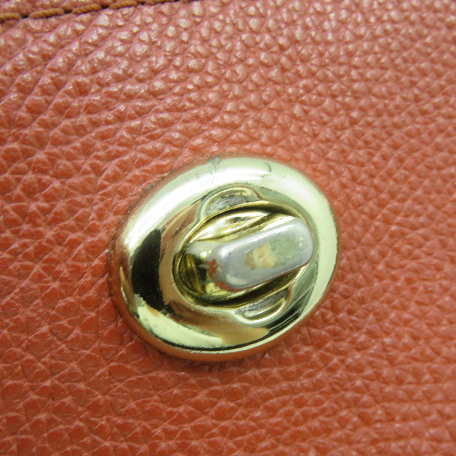 COACH [Sharp Discount] Leather Shoulder Bag Chain Belt Brown