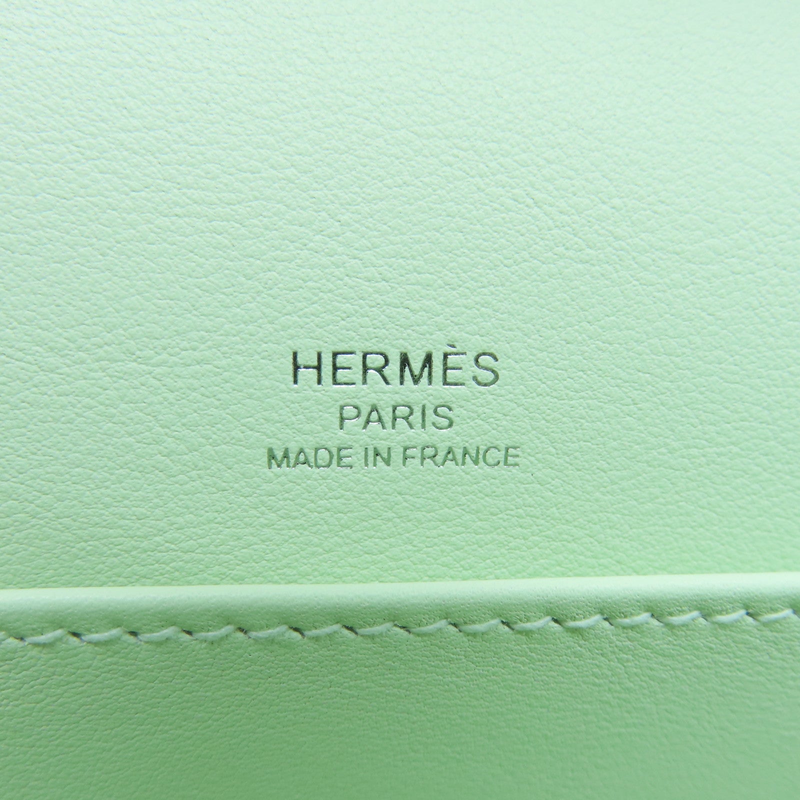 HERMES Chevre皮革Geta银扣肩背袋气泡绿