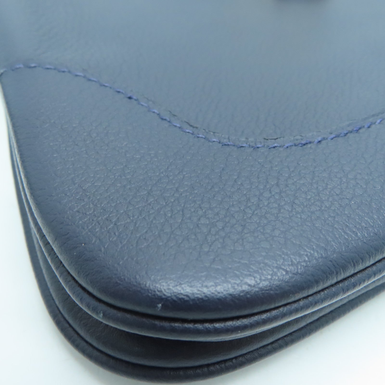 HERMES 【激减优惠】Evercolor皮革Trim 24金扣肩背袋蓝色