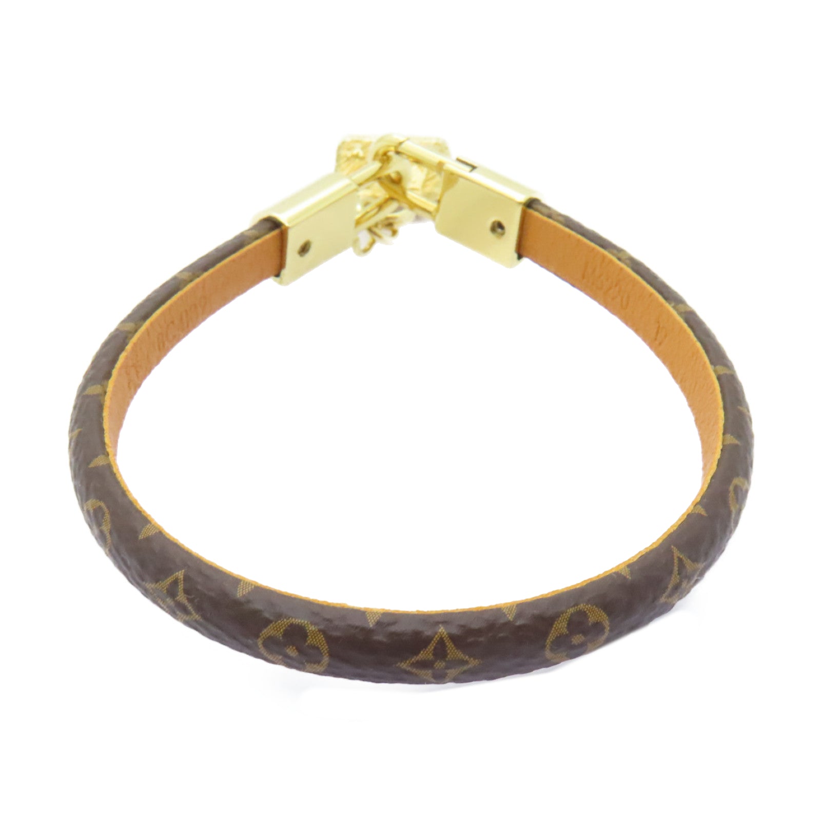 LOUIS VUITTON Monogram/金屬Bracelet手鏈棕色/金色