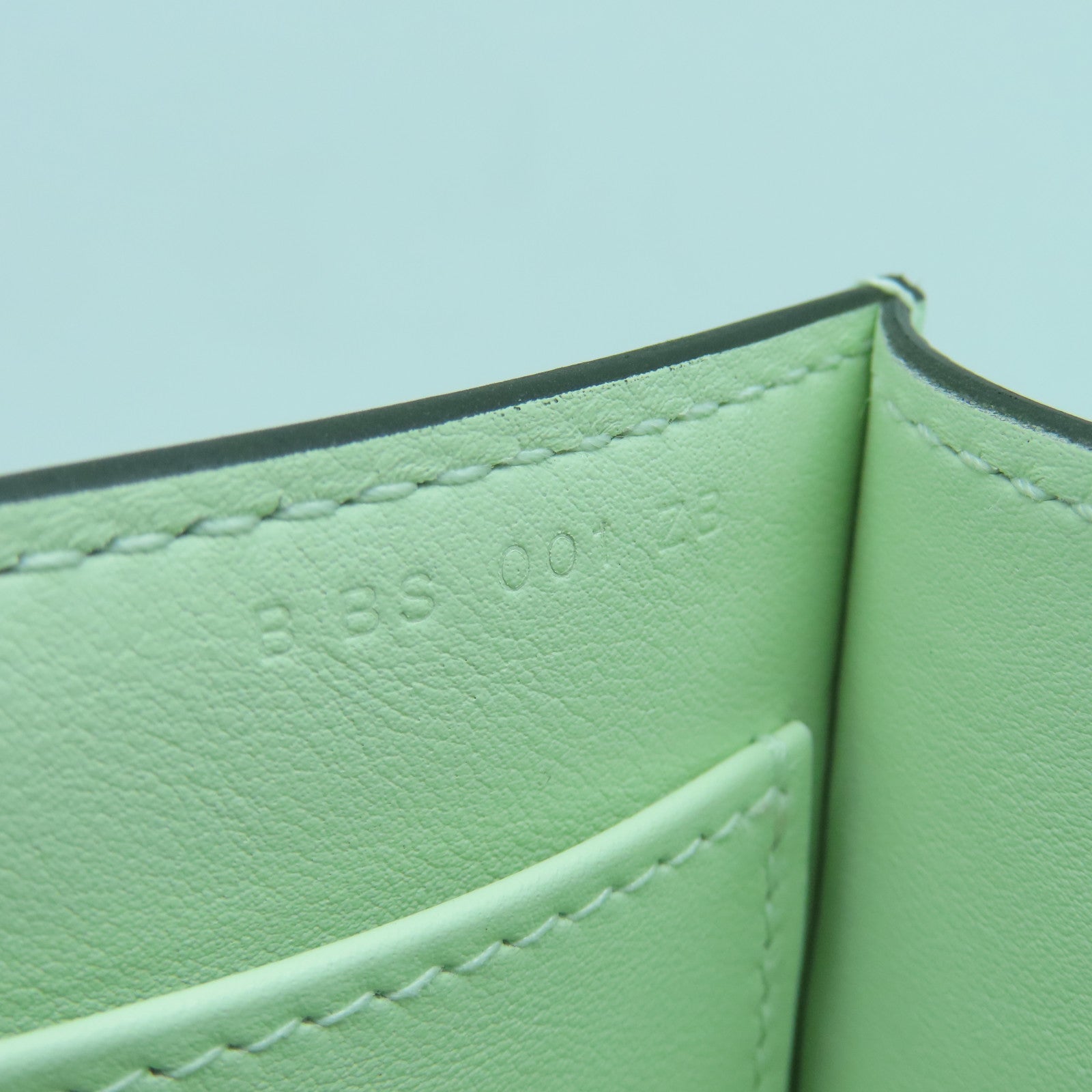 HERMES Chevre皮革Geta银扣肩背袋气泡绿