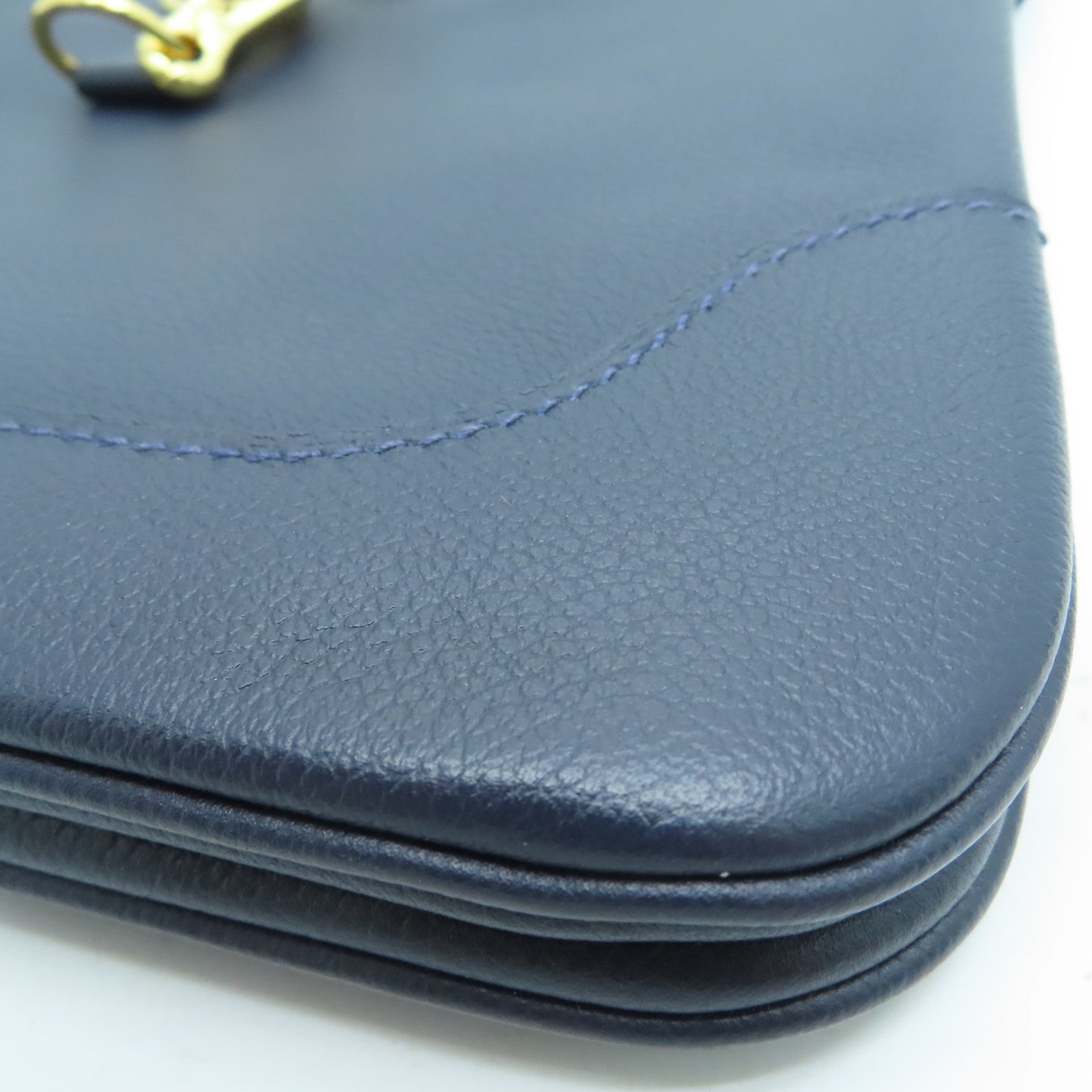 HERMES 【激减优惠】Evercolor皮革Trim 24金扣肩背袋蓝色