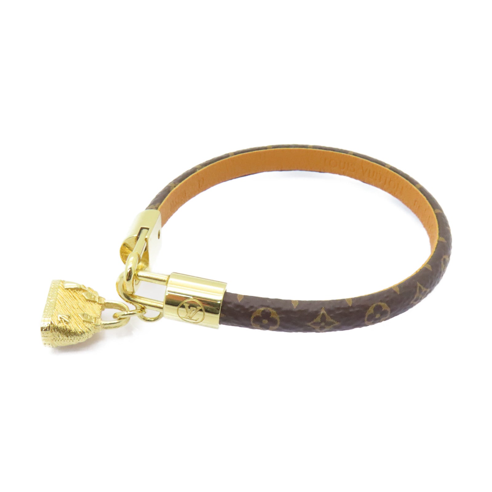 LOUIS VUITTON Monogram/金屬Bracelet手鏈棕色/金色
