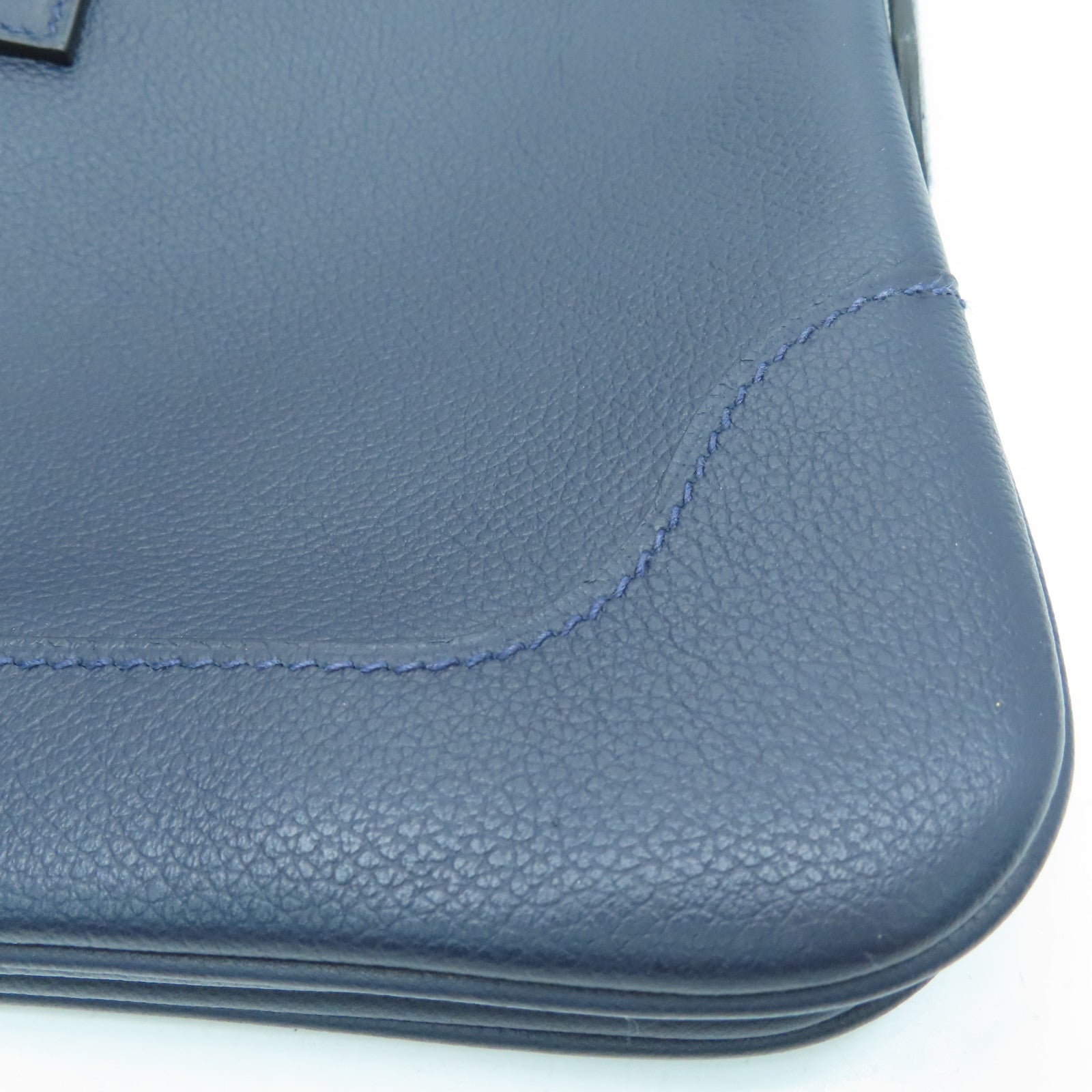 HERMES 【激减优惠】Evercolor皮革Trim 24金扣肩背袋蓝色