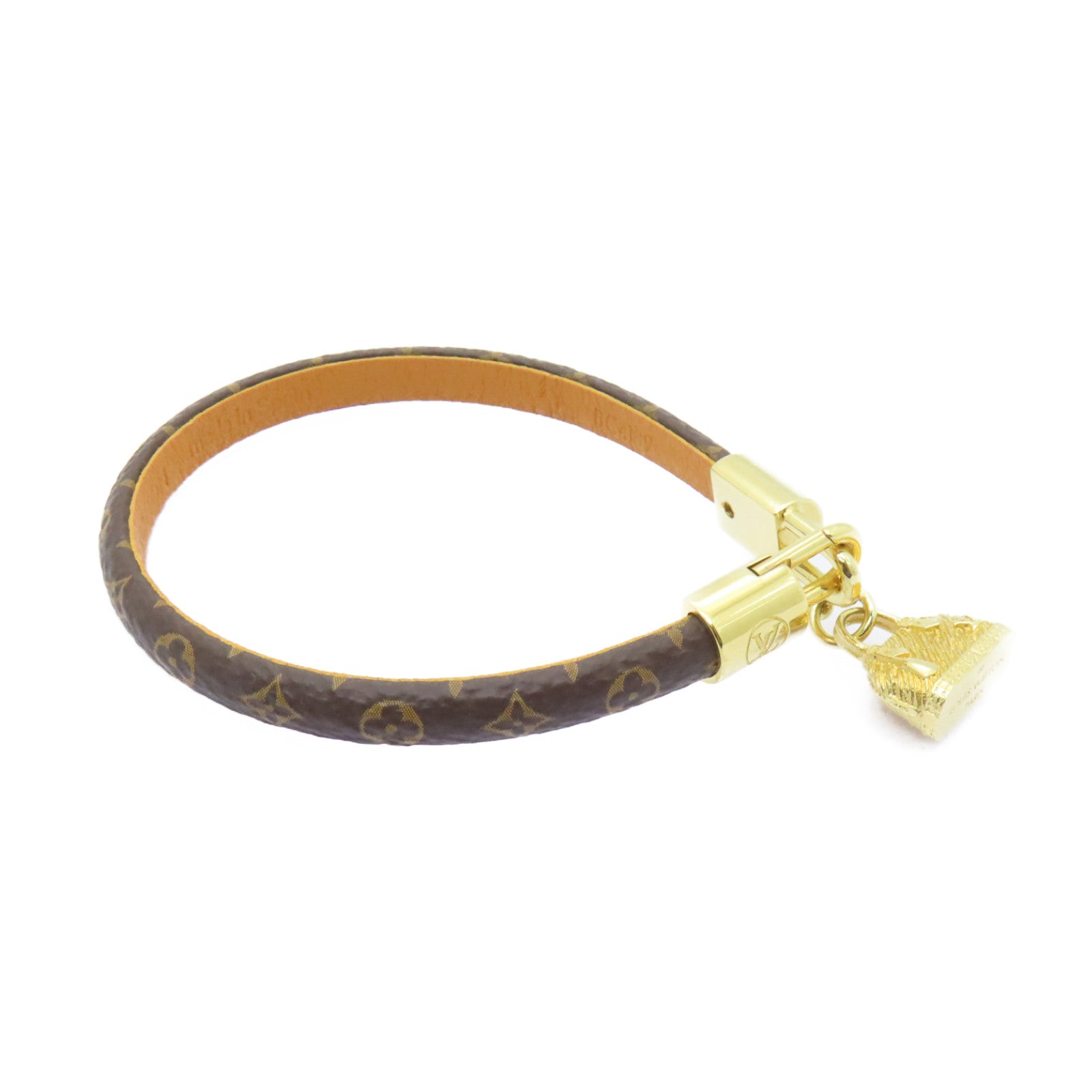 LOUIS VUITTON Monogram/金屬Bracelet手鏈棕色/金色